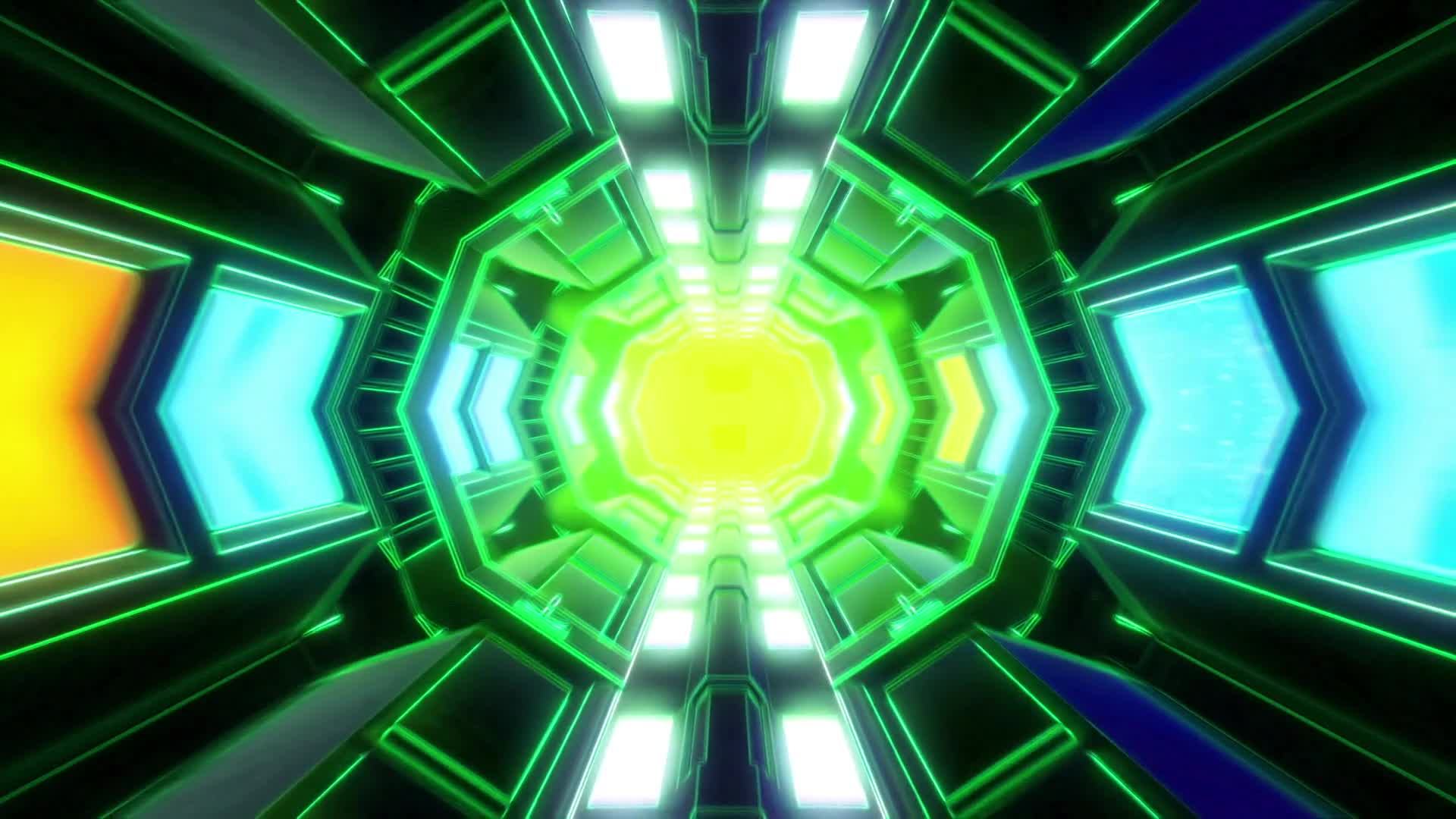 Neon Green Futuristic Hallway