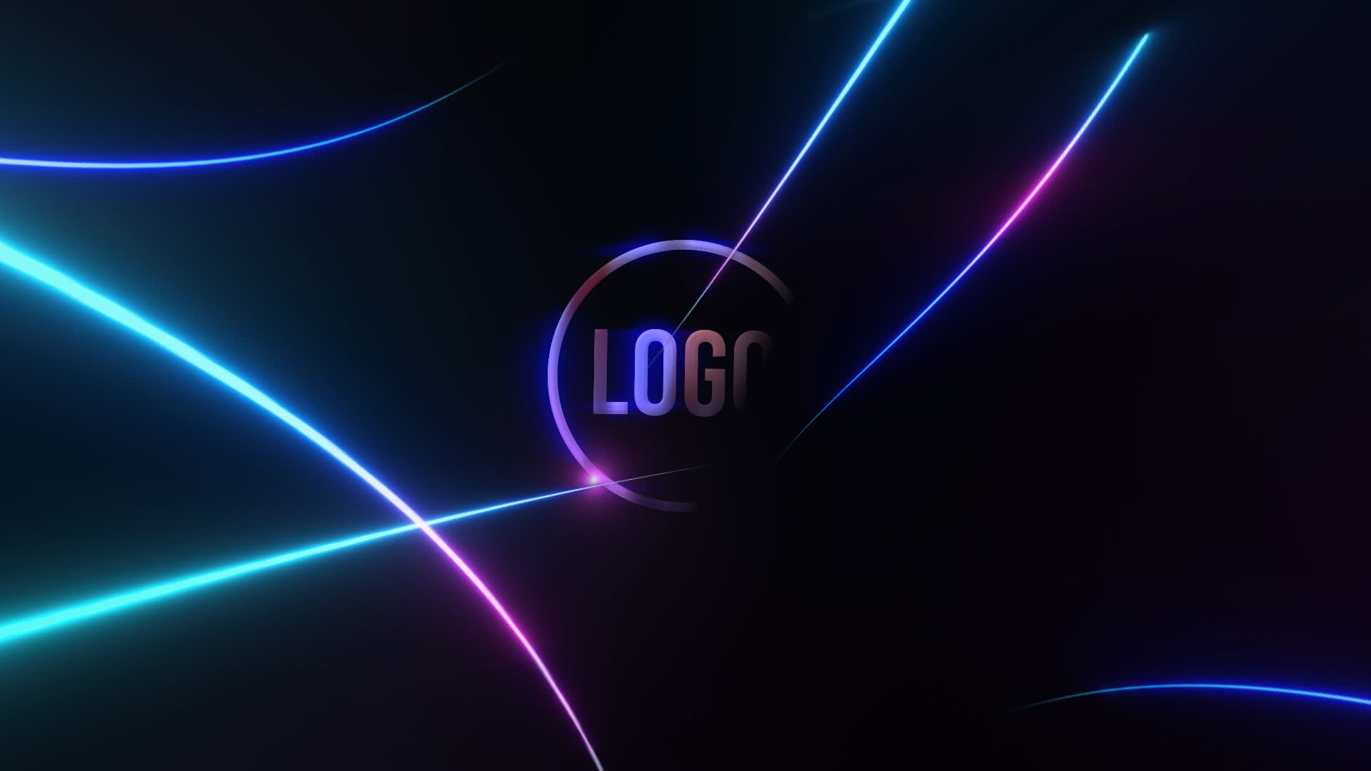 Neon Lines Logo Reveal
