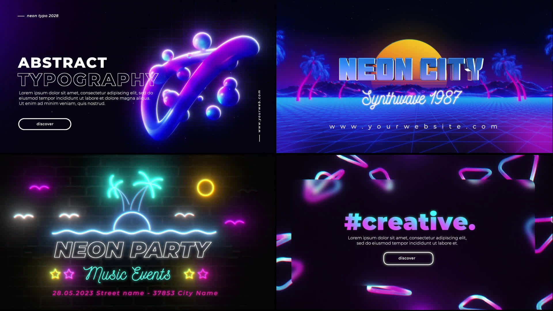 Neon Retro Typography