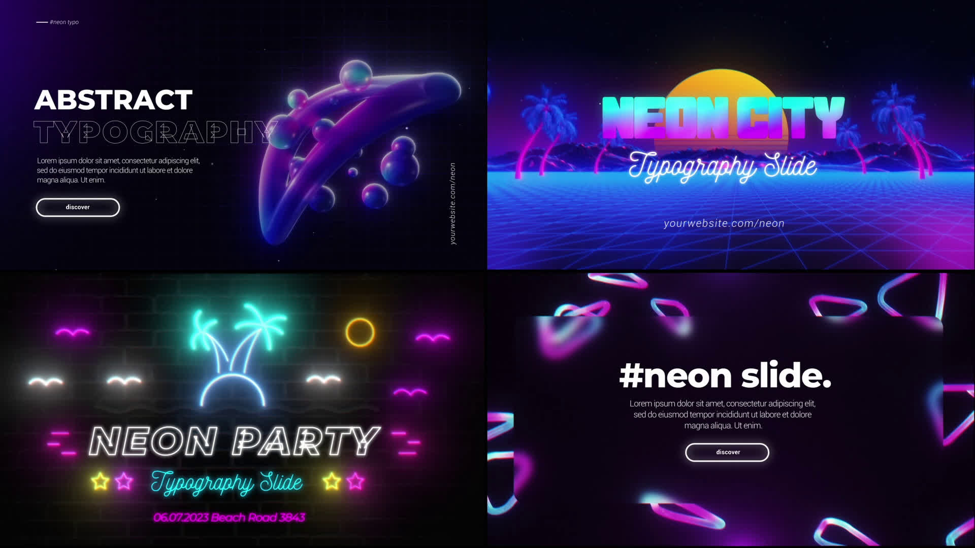 Neon Retro Typography