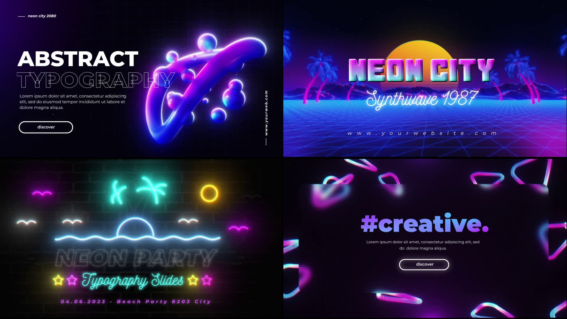 Neon Retro Typography