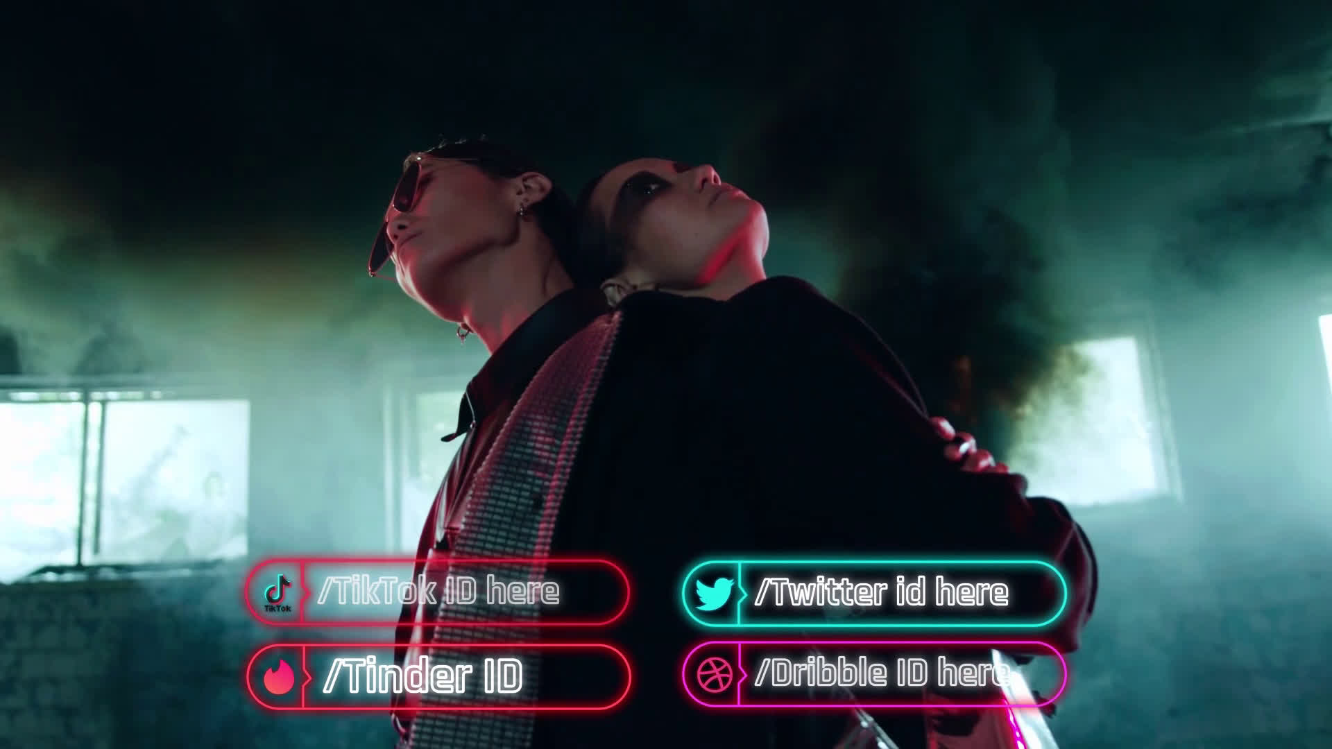 Neon Social Media Lower Thirds