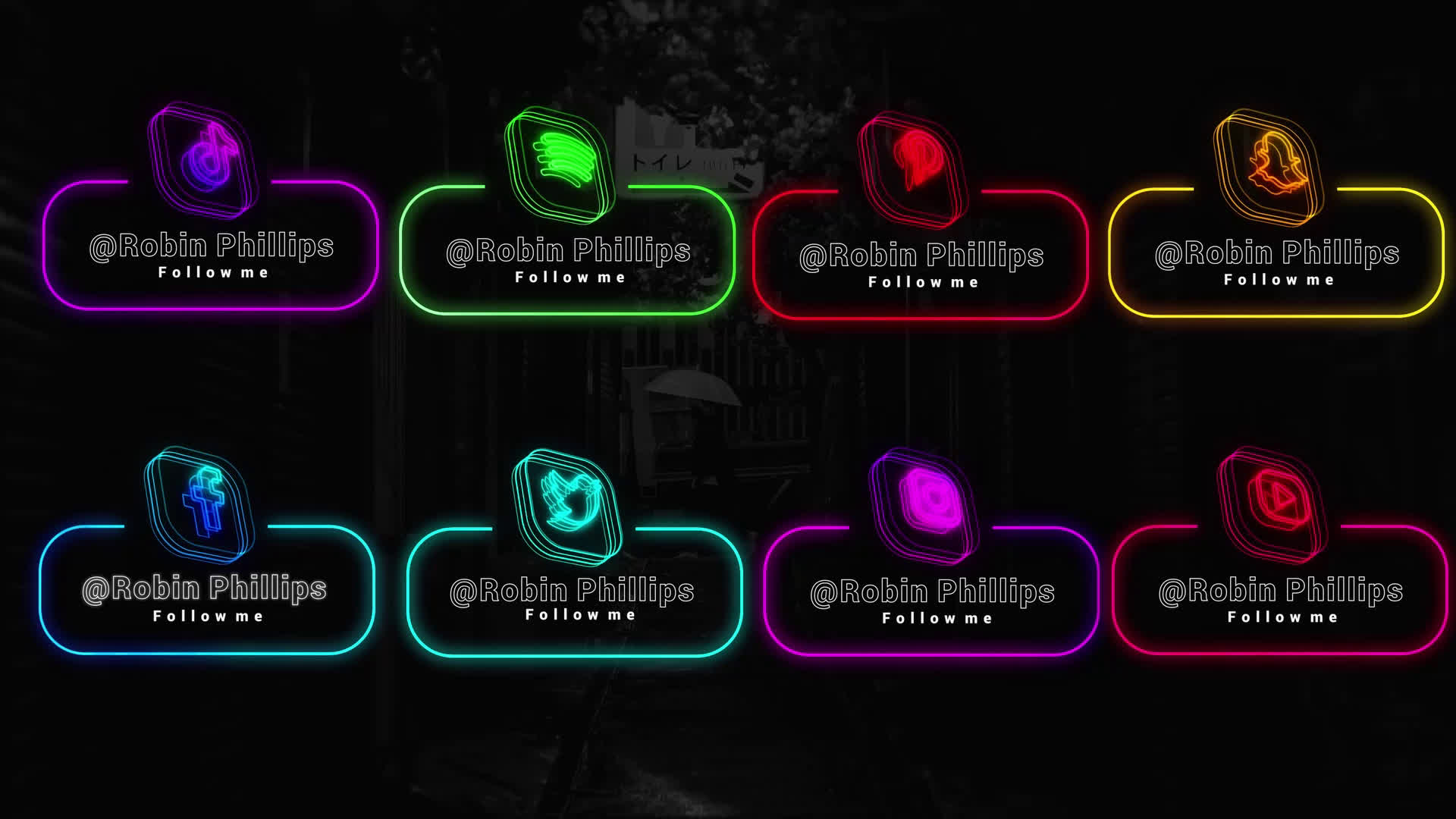 Neon Social Media Lowerthirds
