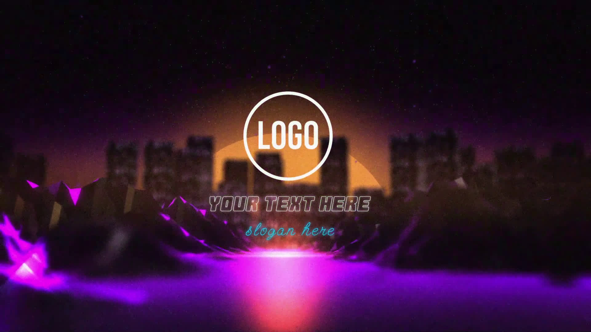 Neon Synthwave Logo Reveal