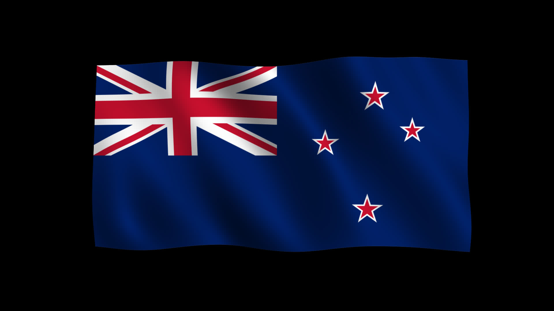 New Zealand Flag Waving Animation