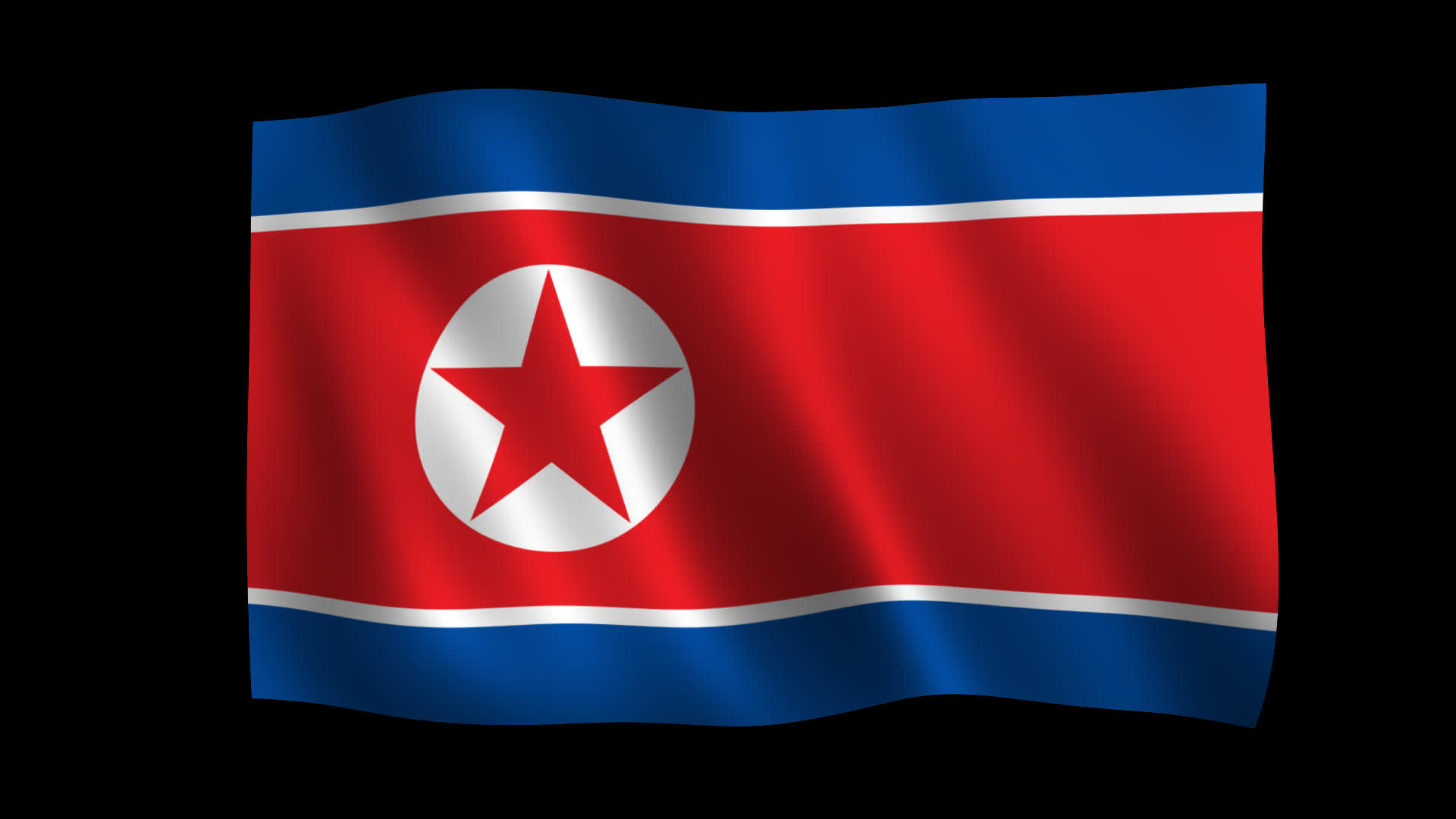 North Korea Flag Smooth Waving