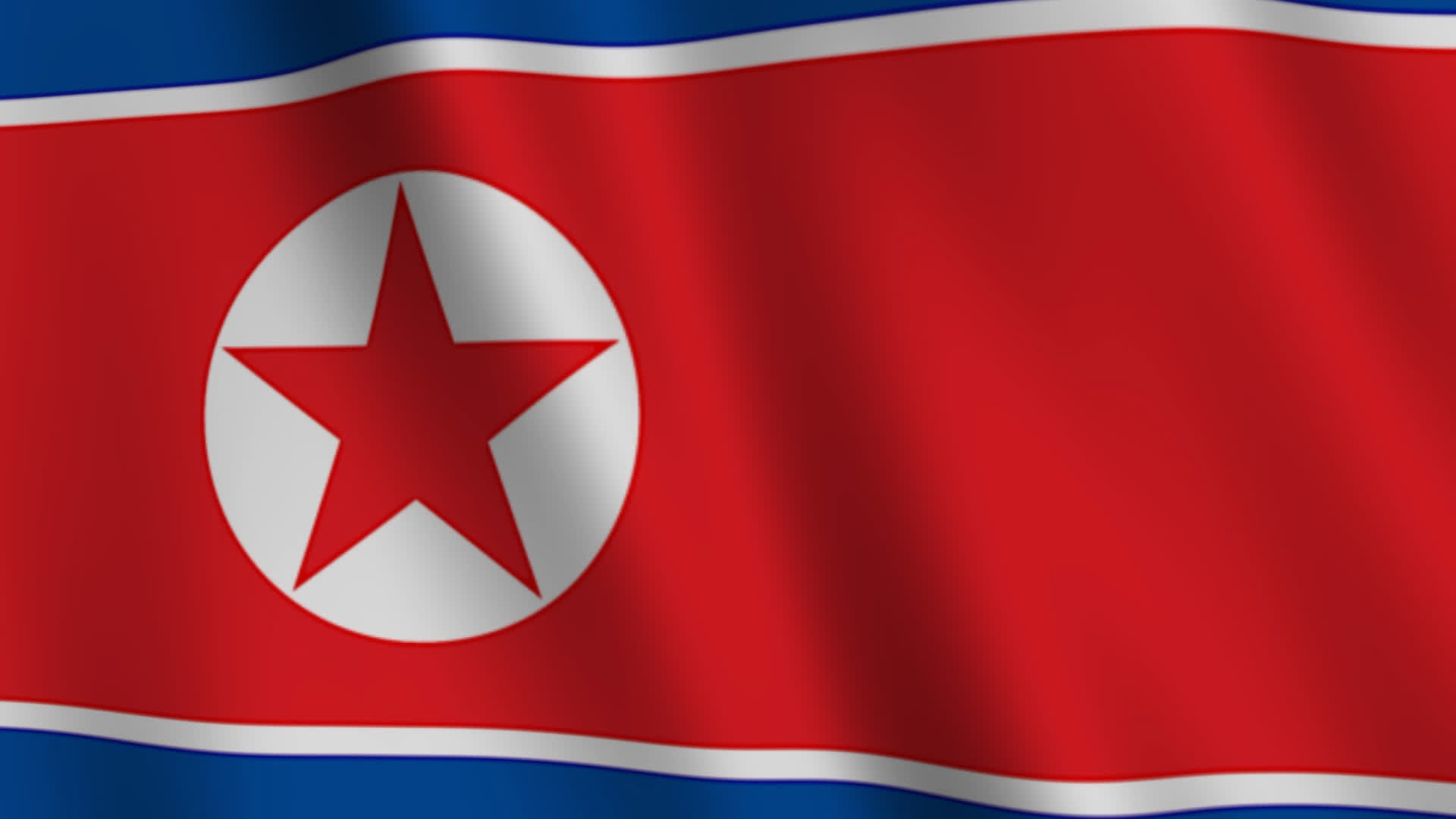 North Korea Flag Waving