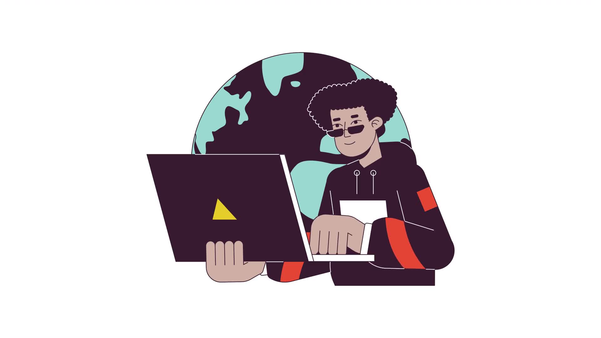 Office anywhere line 2D animation