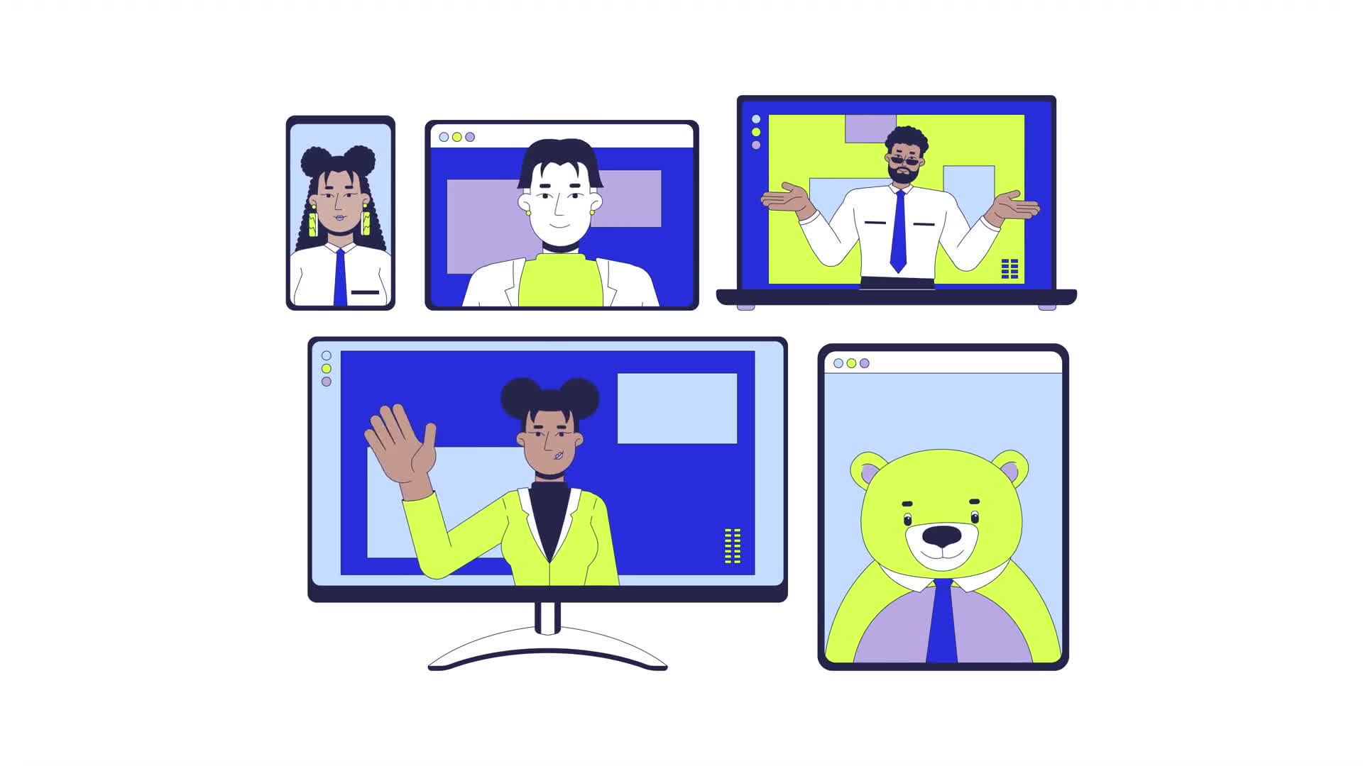 Online Team Meeting Diversity