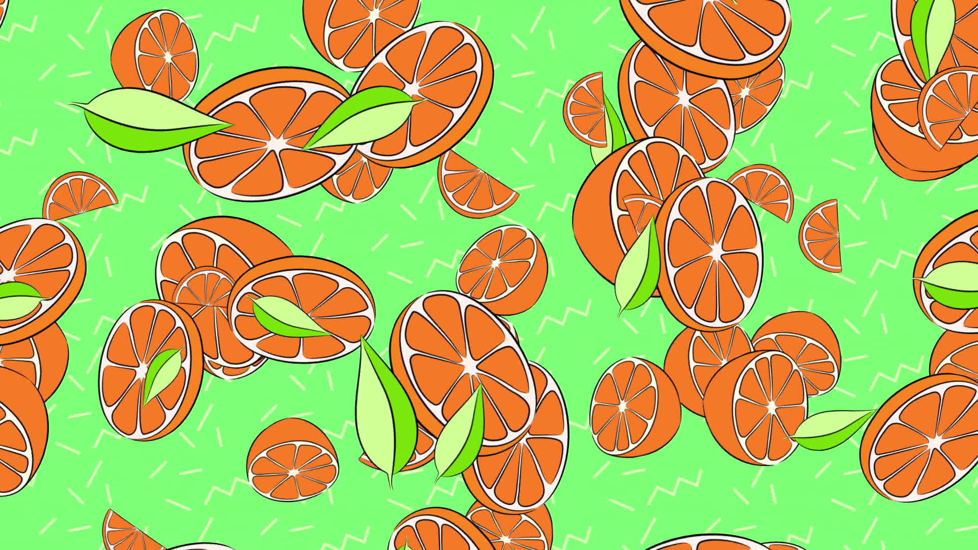 Oranges On Green