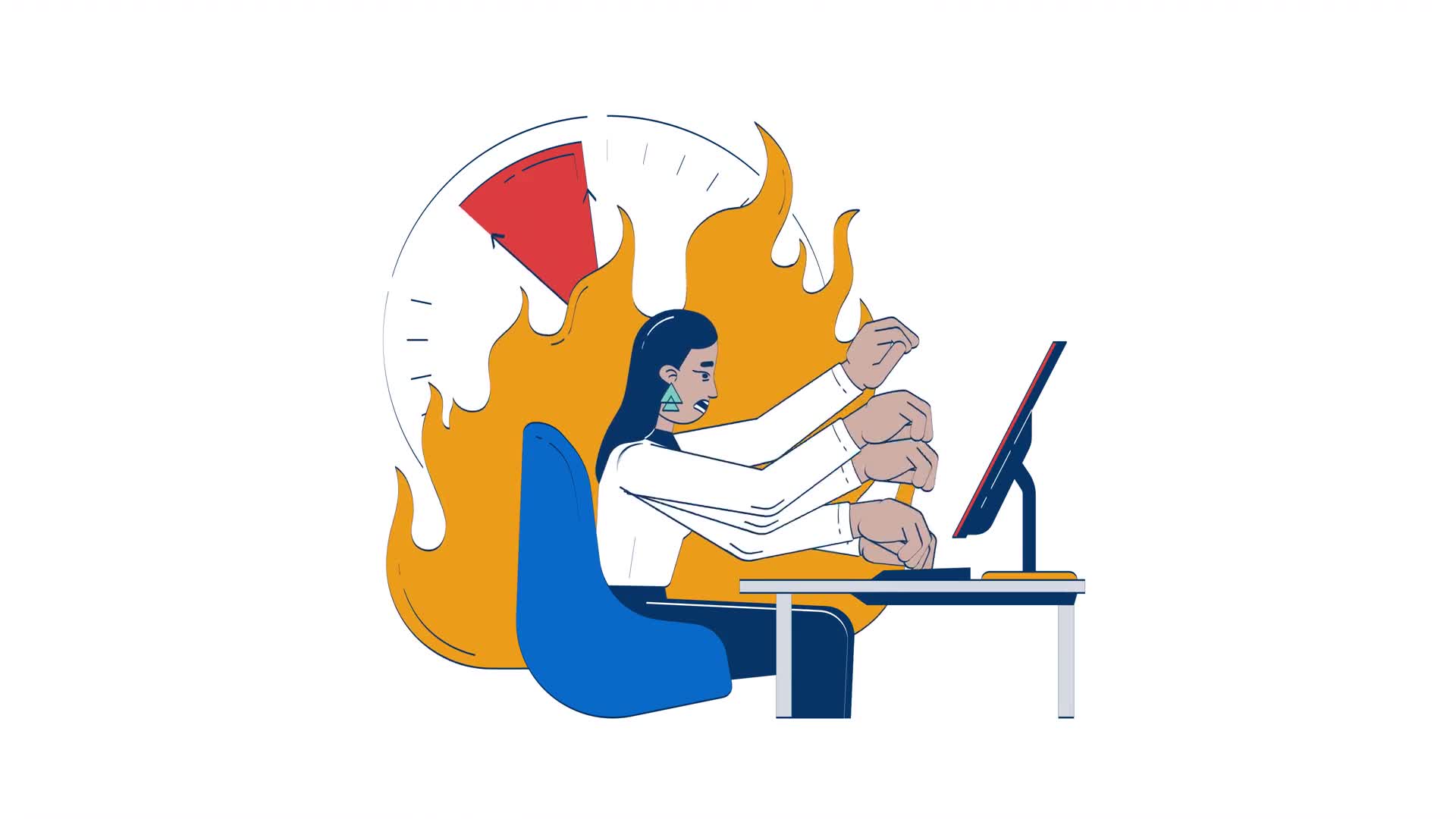 Overworked Professional Under Deadline Pressure