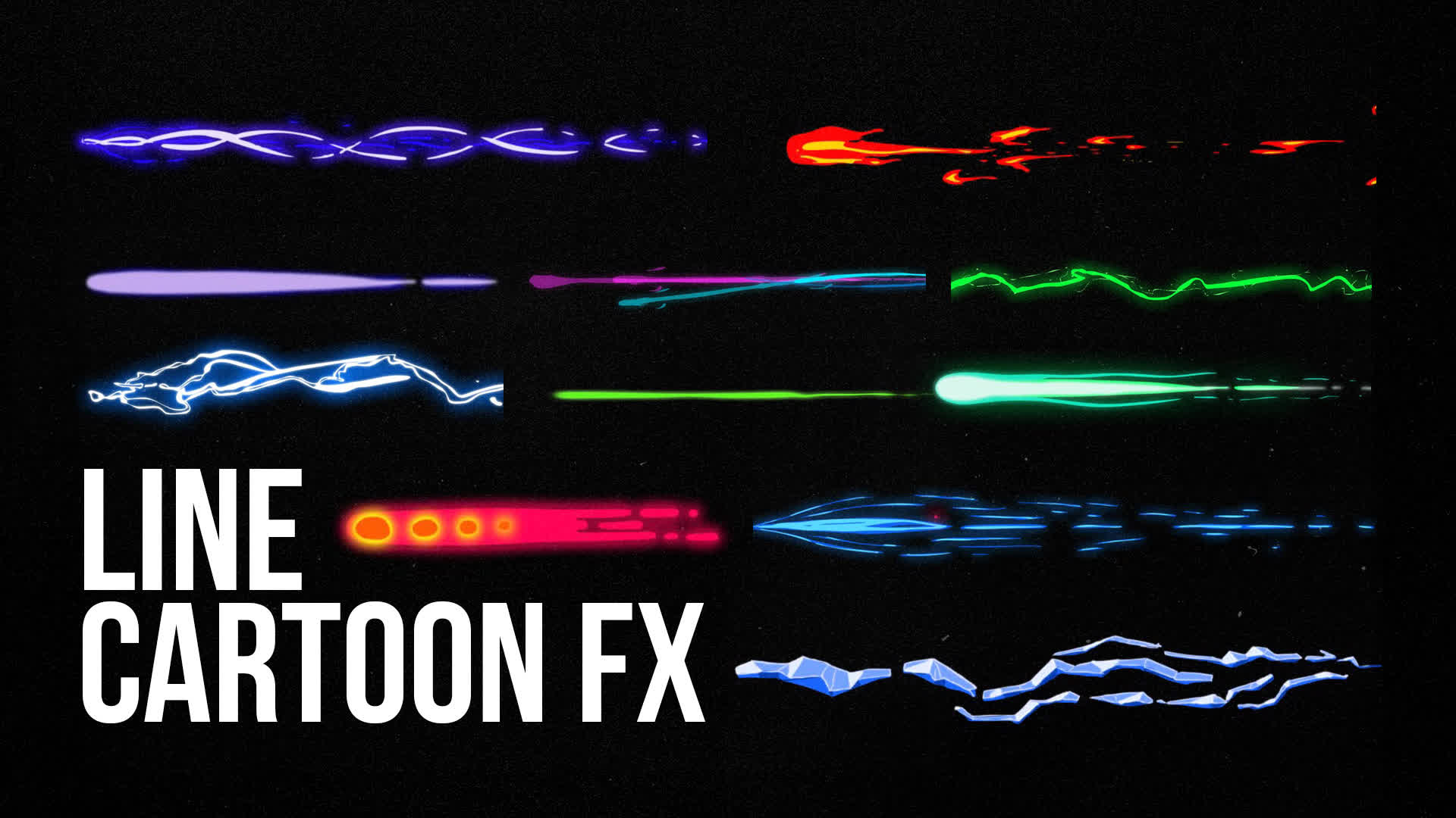 Pack Of 11 Cartoon Lines On Alpha