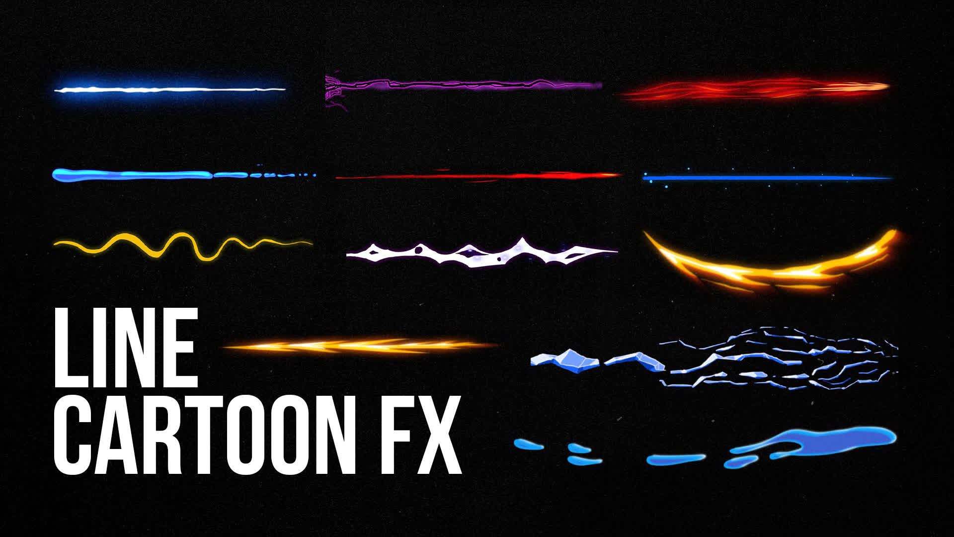 Pack Of 12 Cartoon Lines On Alpha