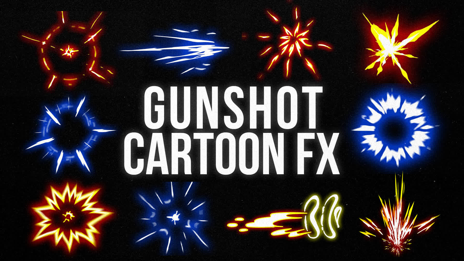 Pack Of 30 Cartoon Gunshot On Alpha