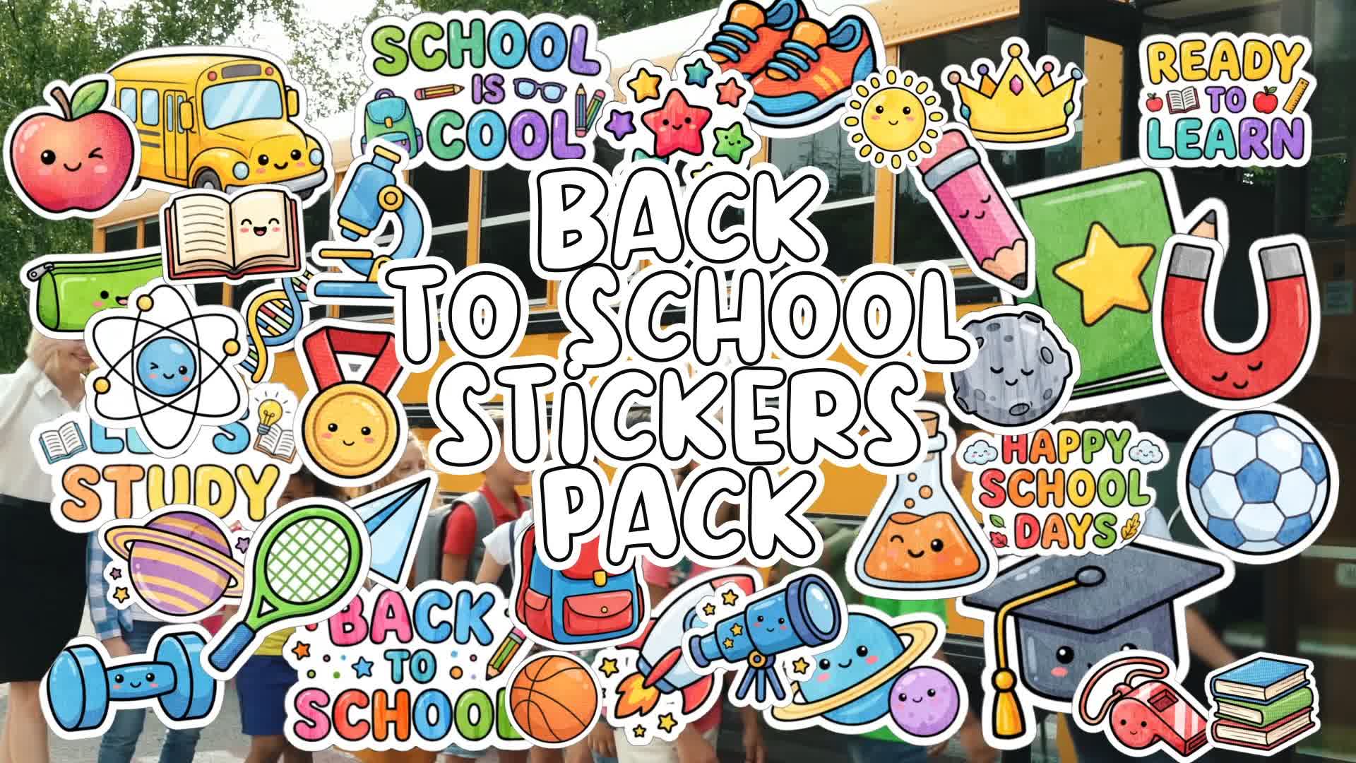 Pack Of 35 Back To School Stickers On Alpha