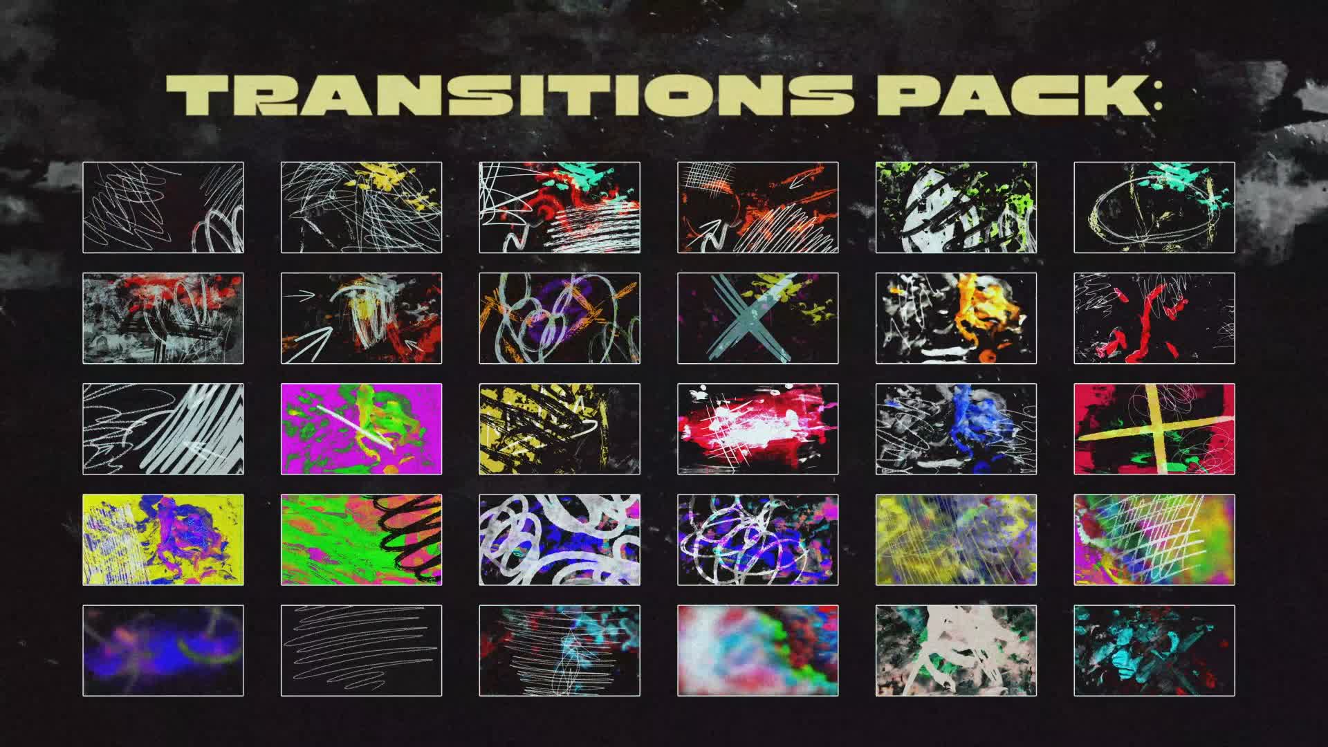 Pack Of 50 Grunge Scribble Transitions