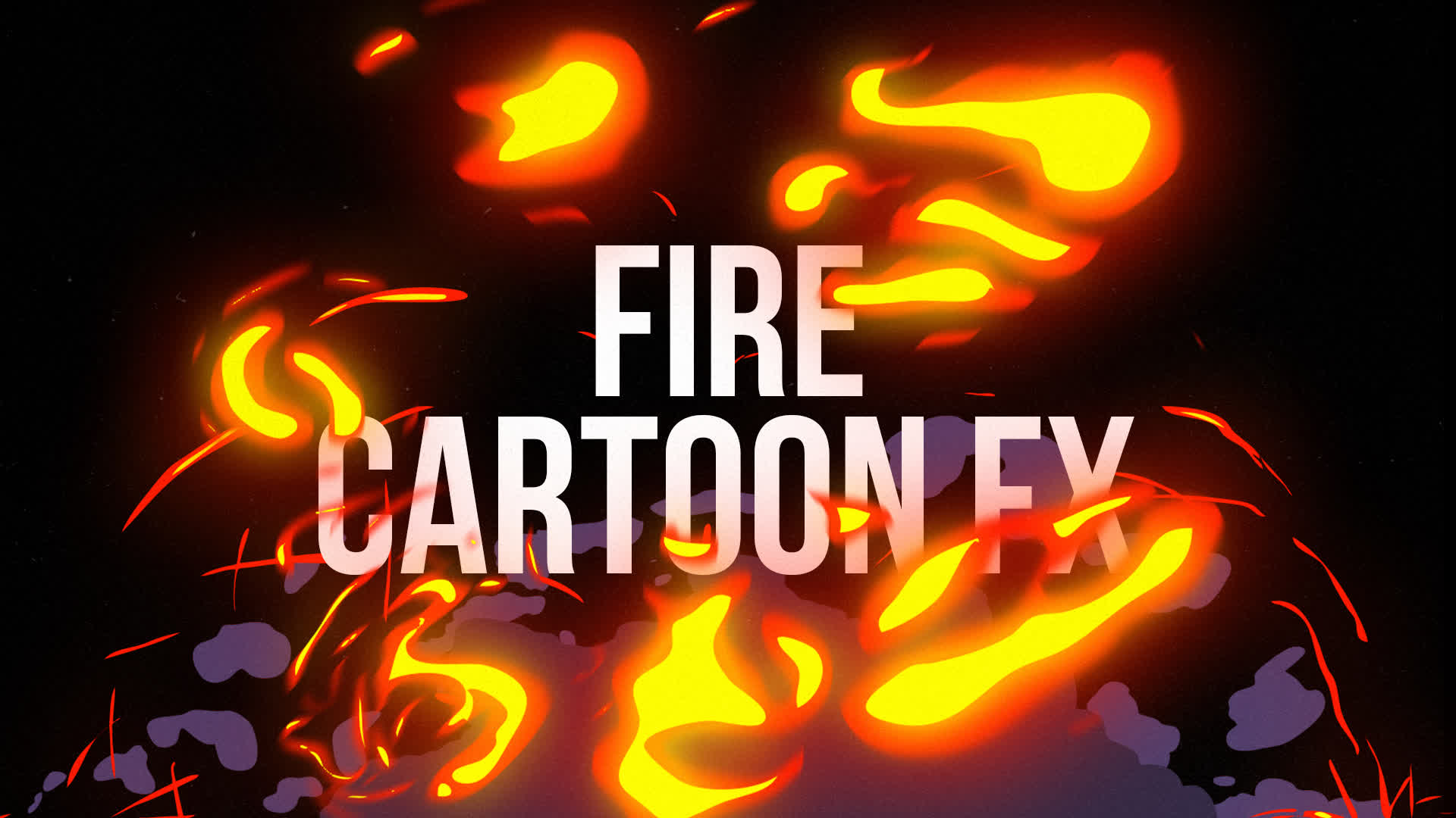 Pack Of 9 Cartoon FX Fire On Alpha
