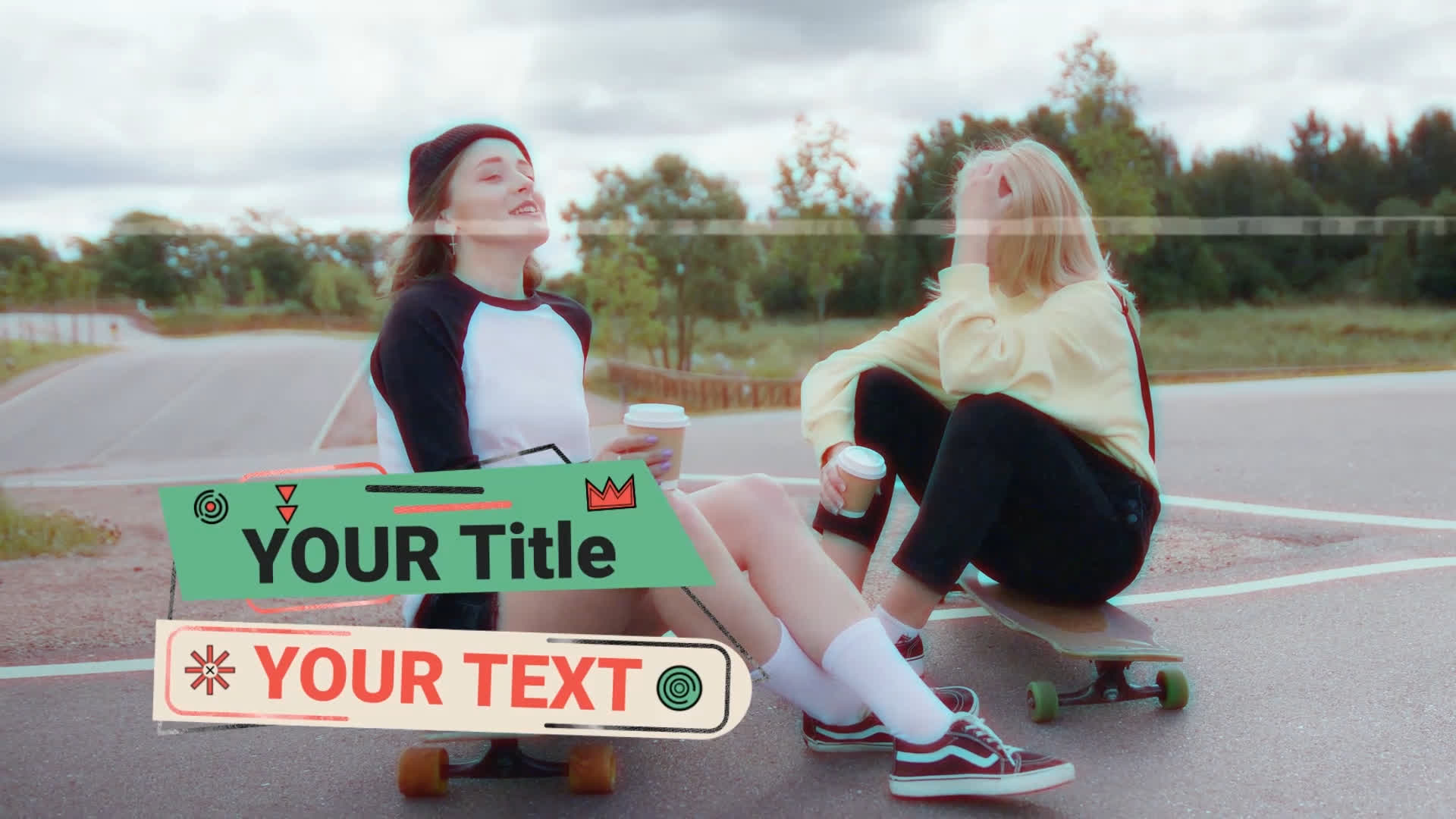 Pack Of Fast Retro-Themed Lower Thirds On Alpha