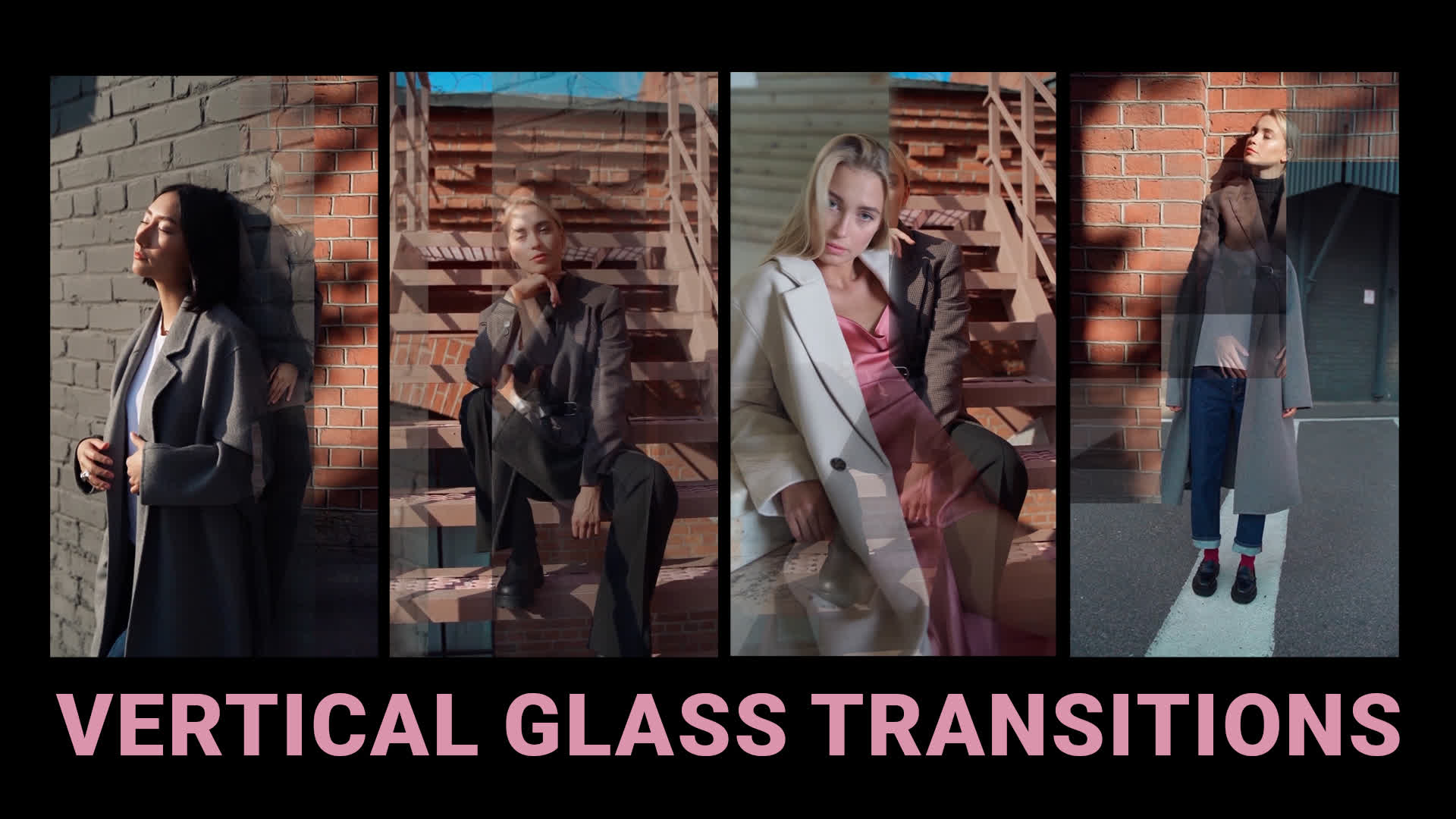 Pack Of Vertical Glass Transitions - Crystal