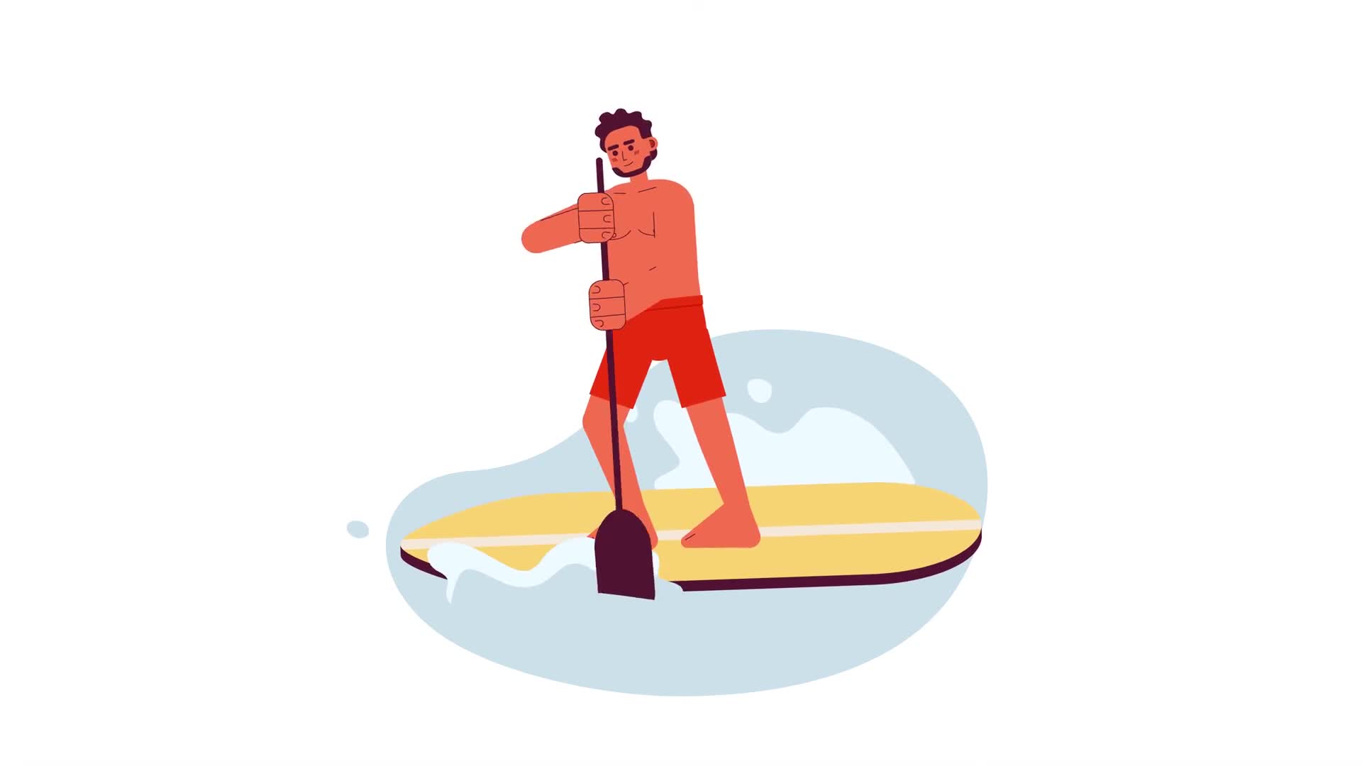 Paddle Boarding Character On Alpha
