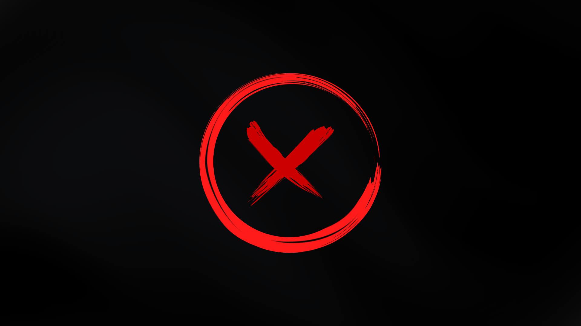 Paint Brush Circular Stroke With Cross Mark Animation