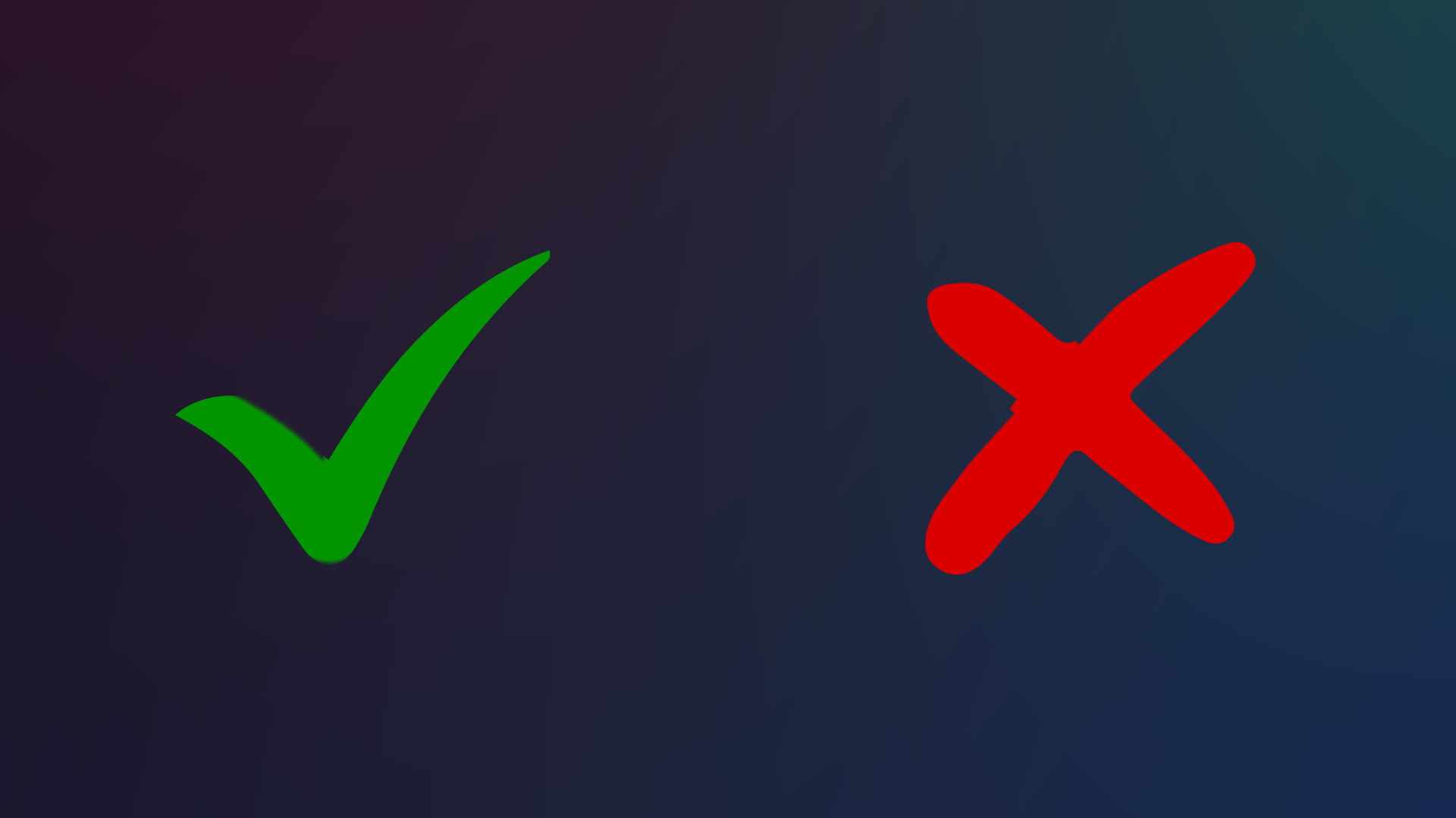 Painted Tick and Cross Symbols