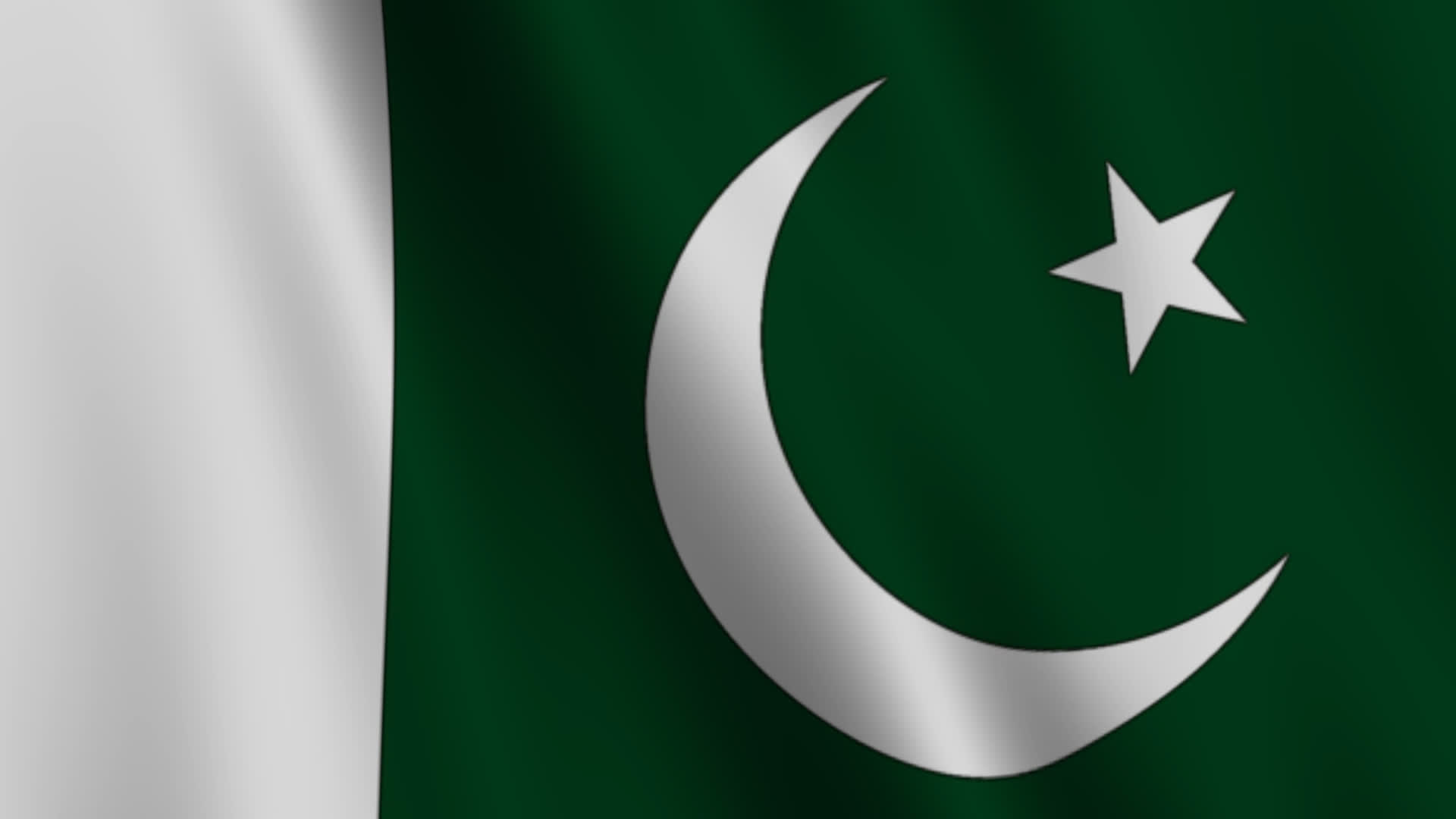 Pakistan National Flag Waving