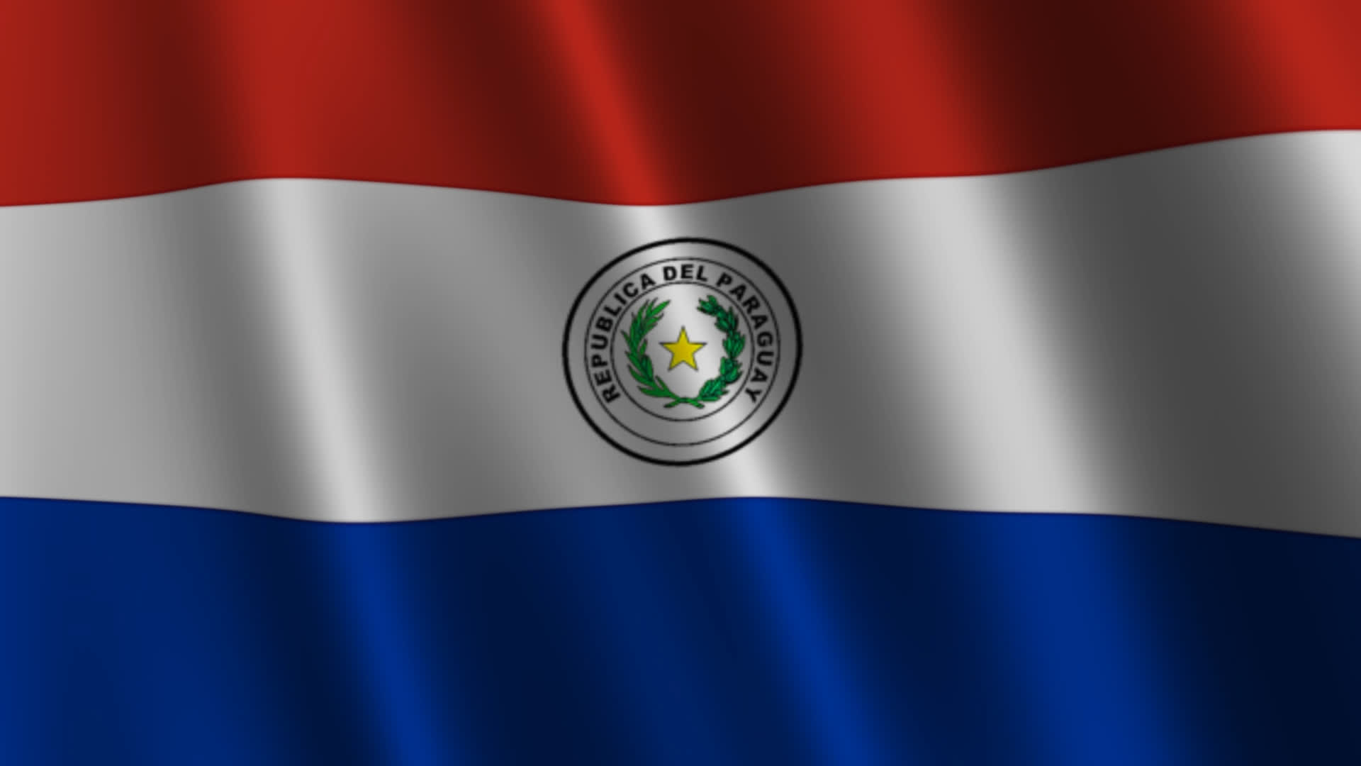 Paraguay Tricolor Flag Waving