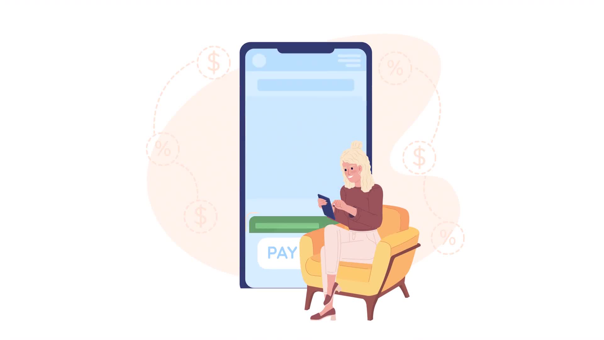Pay By Card Mobile Character On Alpha