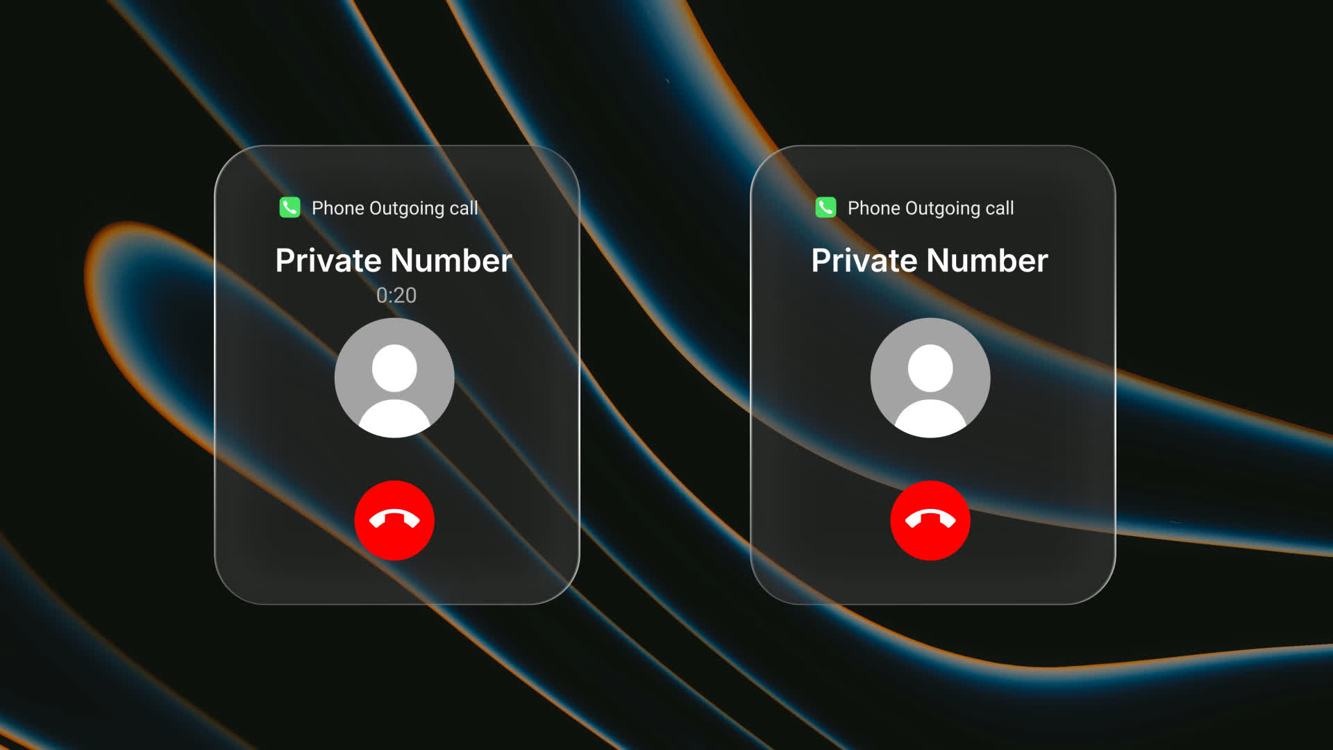 Phone Outgoing Call Notification Glass UI