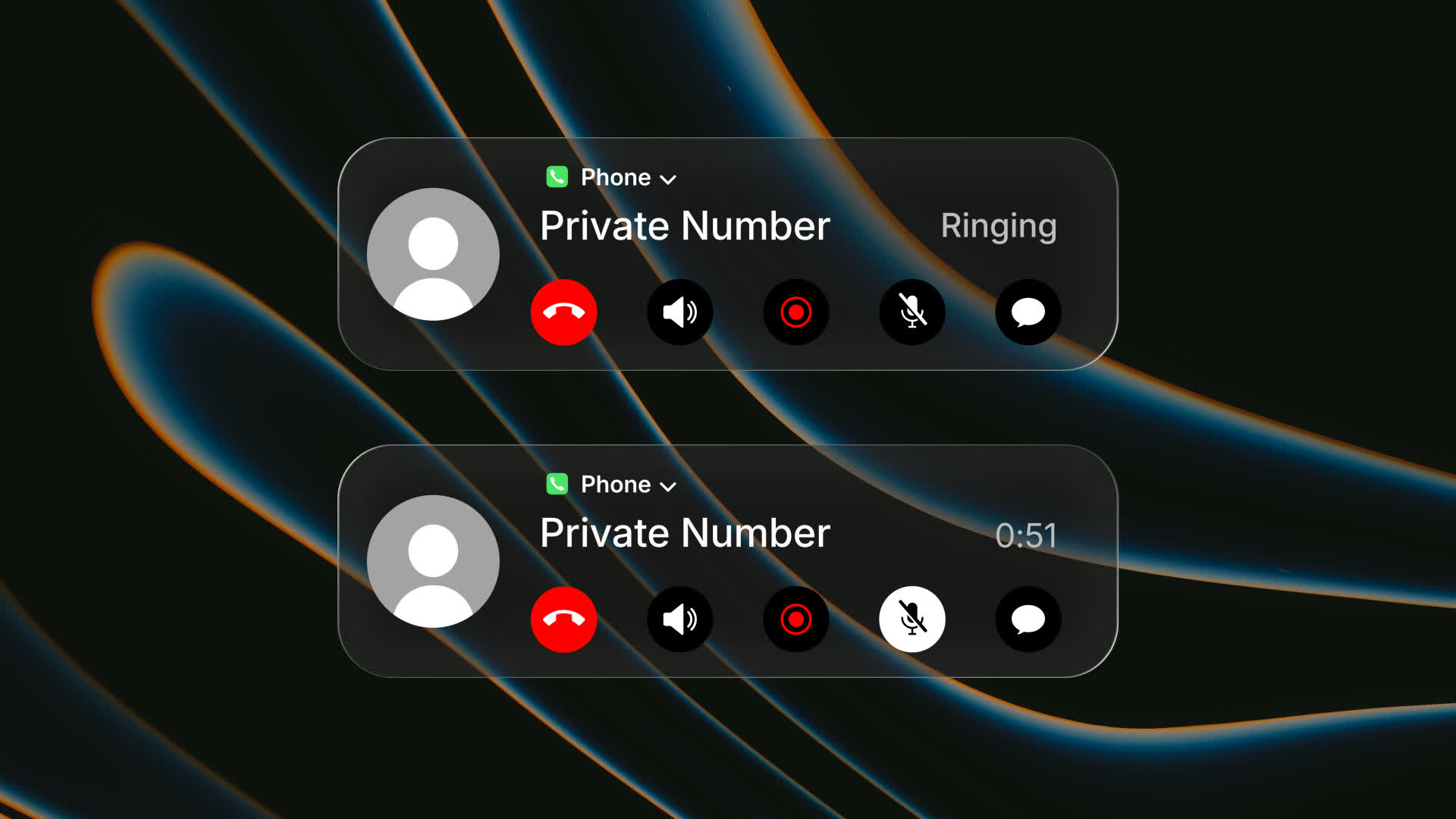 Phone Outgoing Call Notification Popup UI