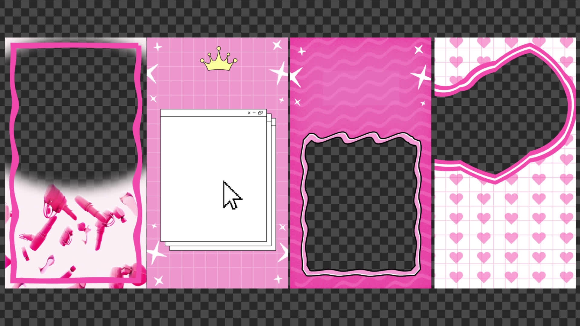 Pink Vertical Overlays Pack
