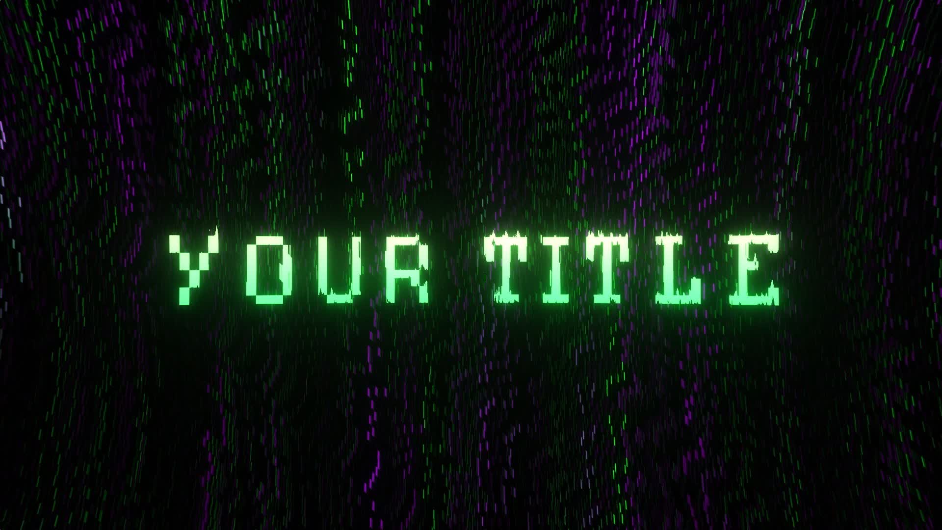 Pixel Glitch Matrix Text Title