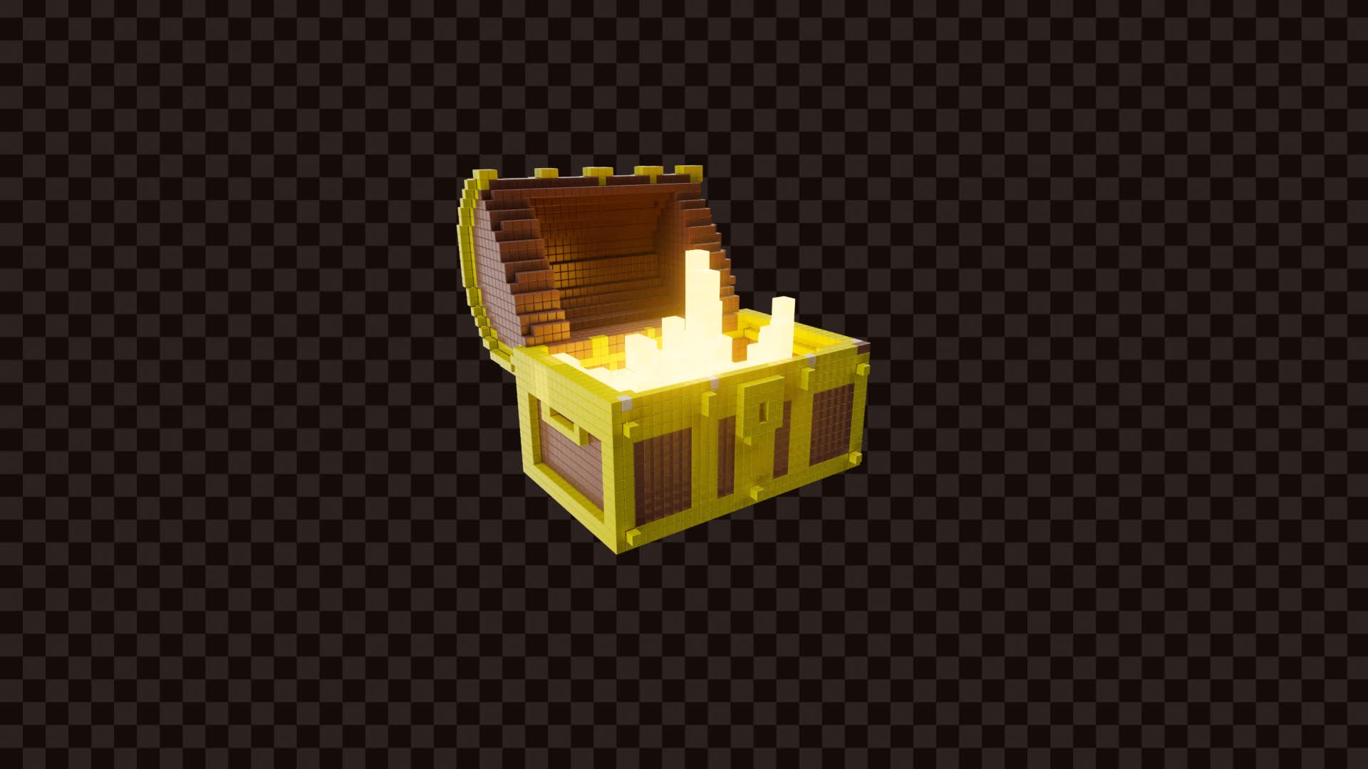 Pixel Treasure Chest On Alpha