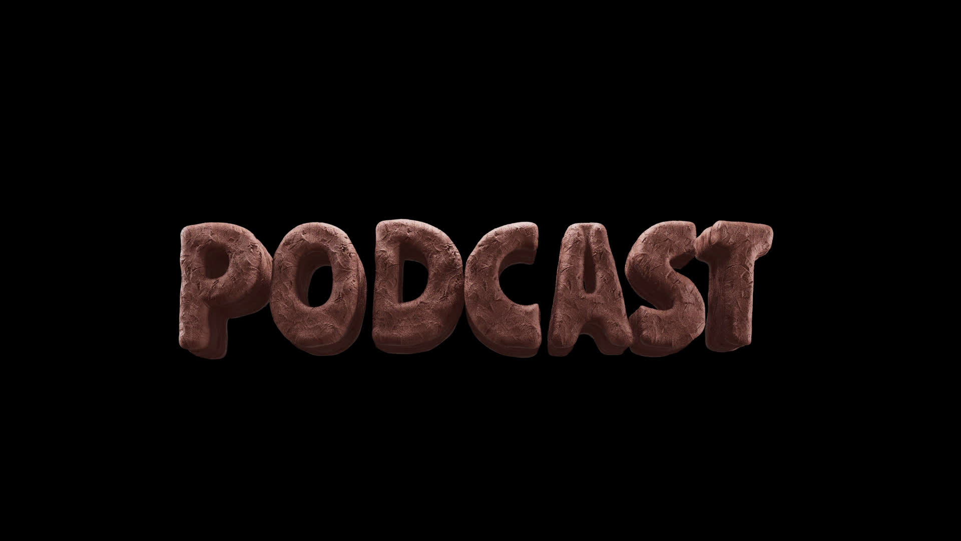 Podcast Clay 3D Title on Alpha