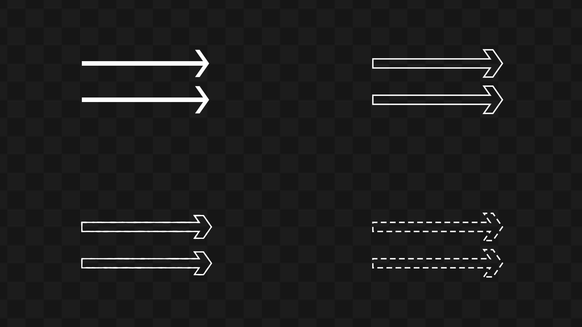 Pointing Right Long Straight Arrow Set Duo