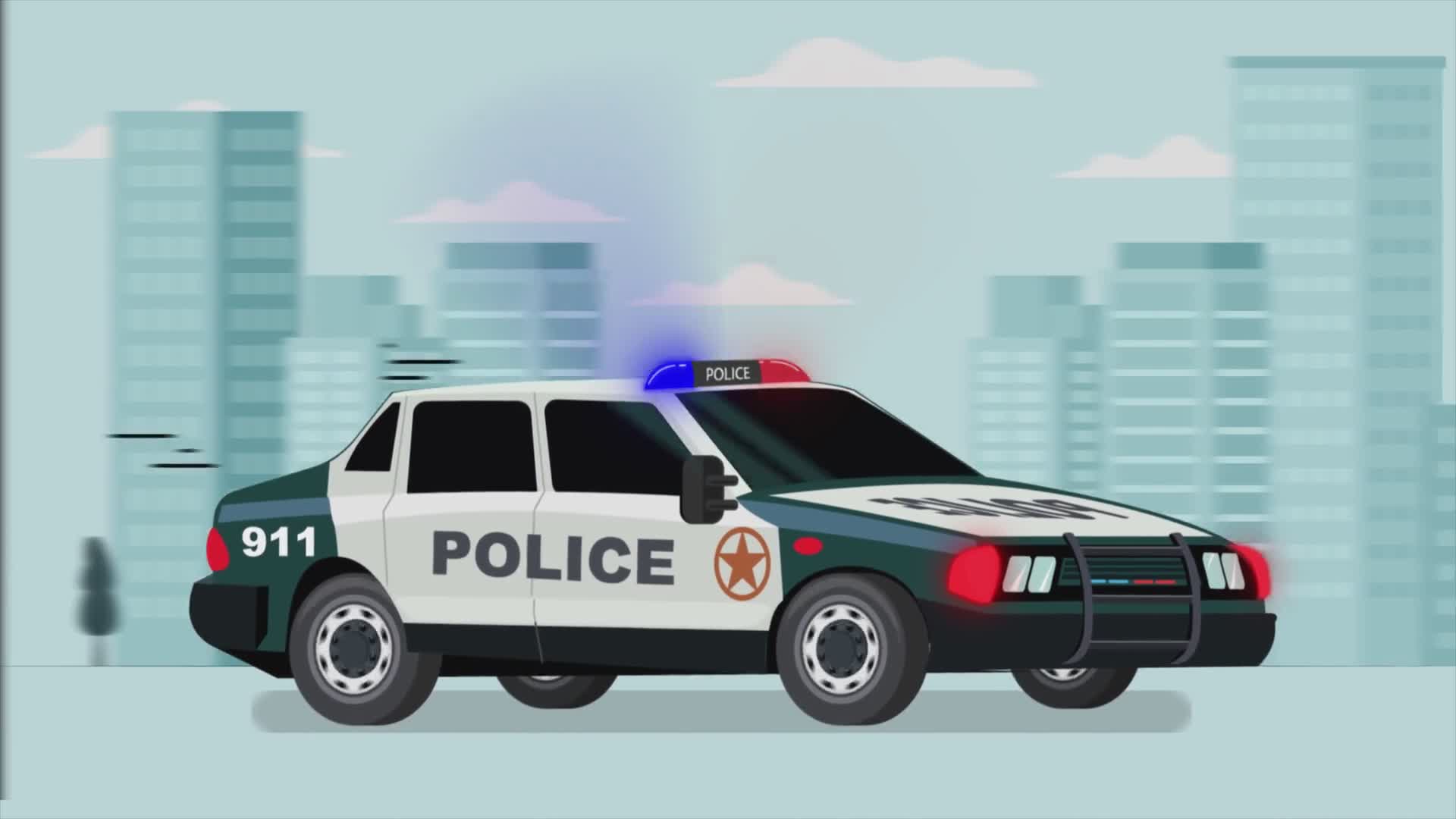 Police Car Driving on Mission