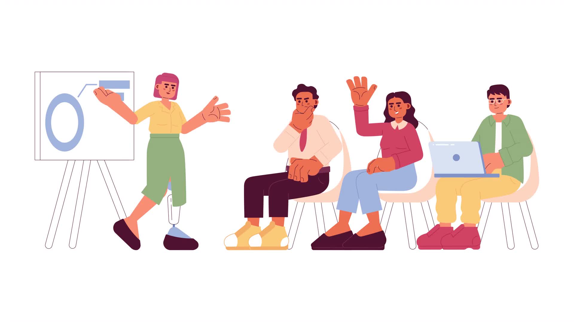 Presentation In Office Characters On Alpha