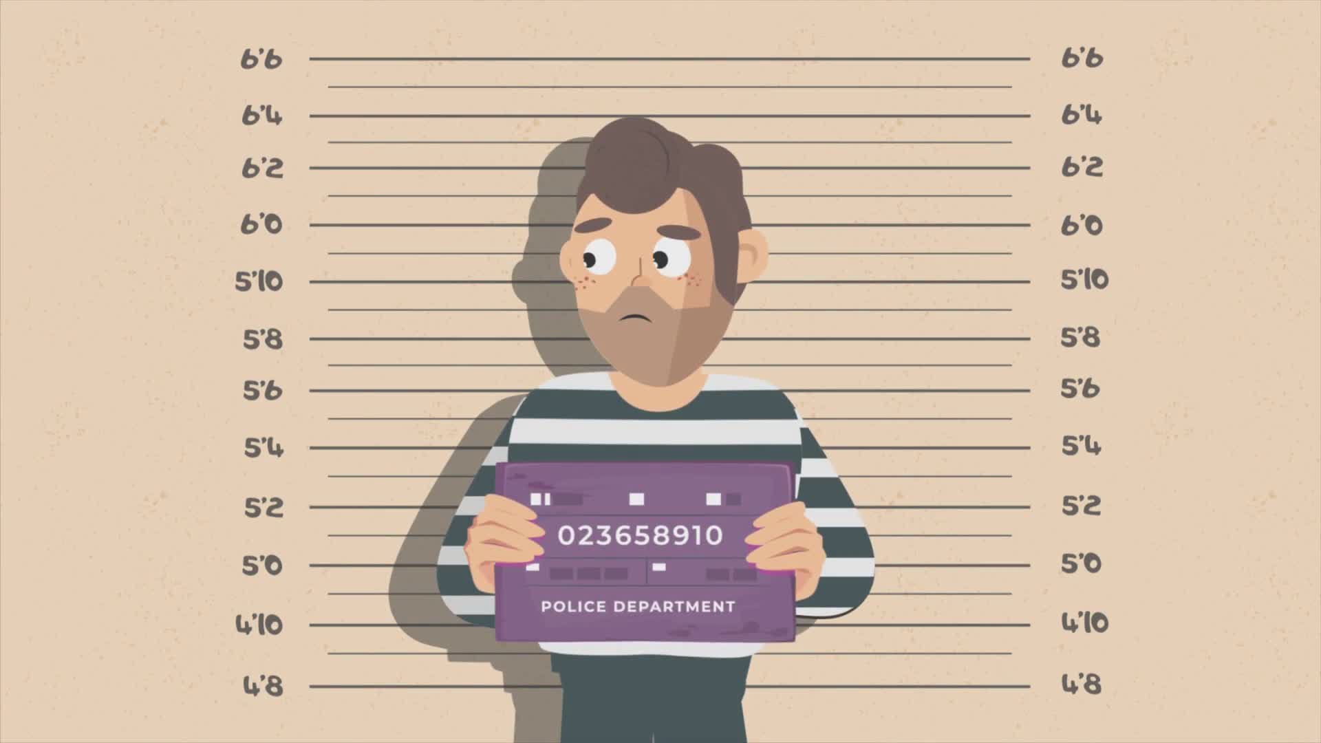 Prisoner Holding Sign for Mugshot