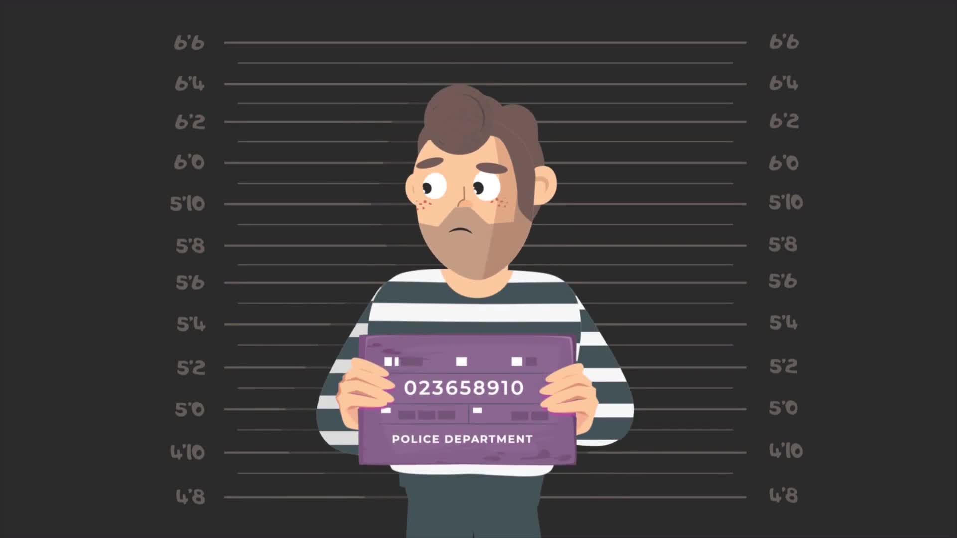 Prisoner Holding Sign for Mugshot On Alpha