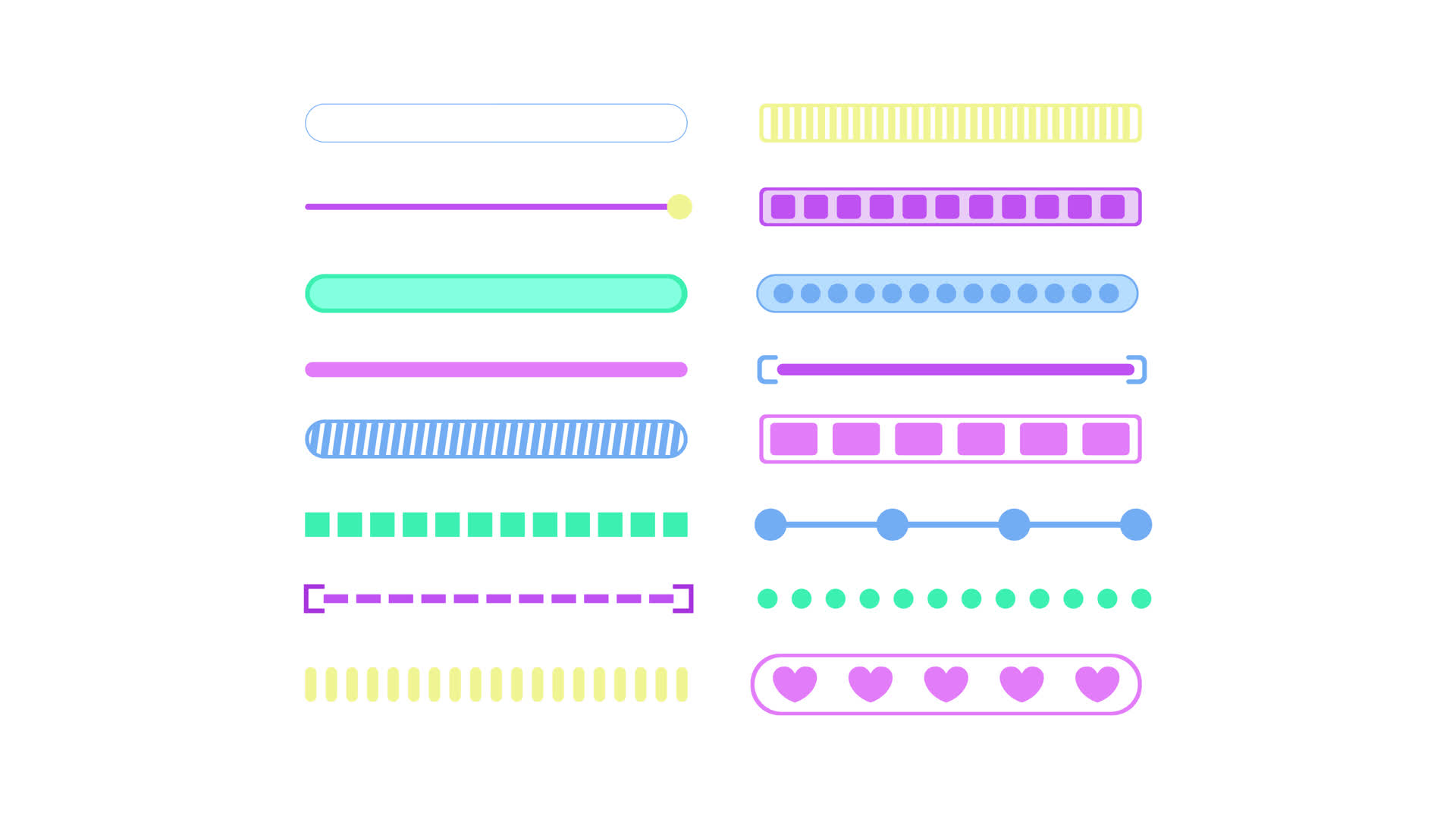 Progress Bar And Loading Flat Overlay Elements