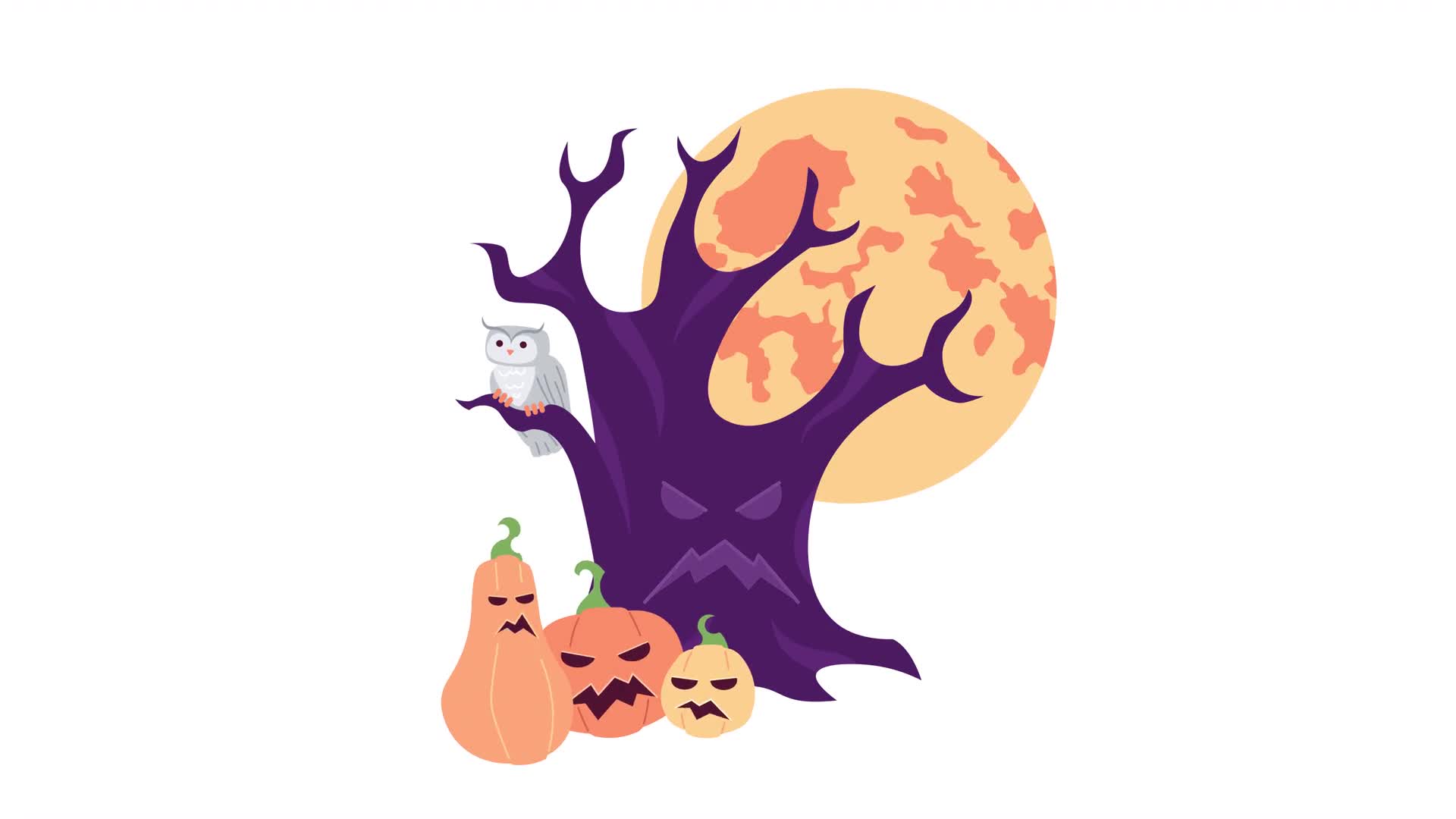 Pumpkins Halloween Animation On Alpha