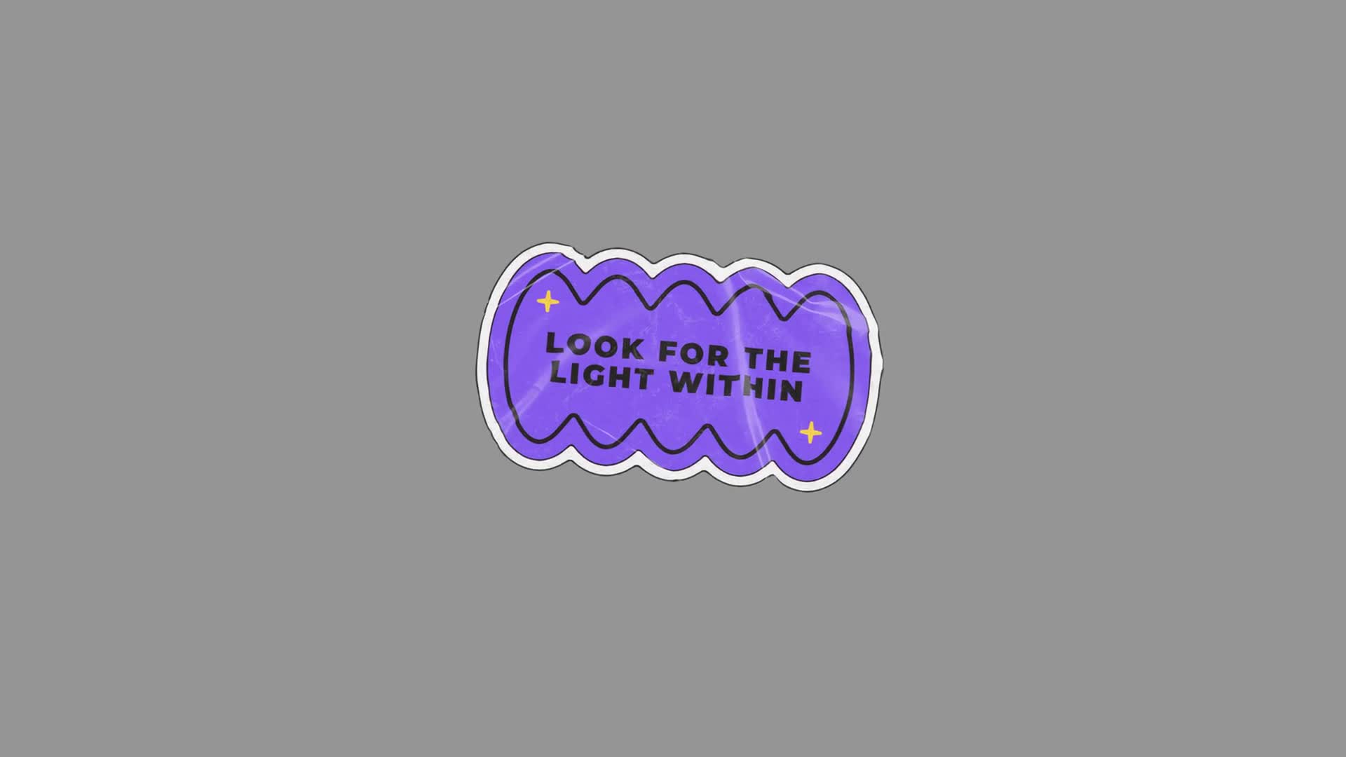 Purple Motivational Quote Sticker Rotating On Transparent Background On Alpha