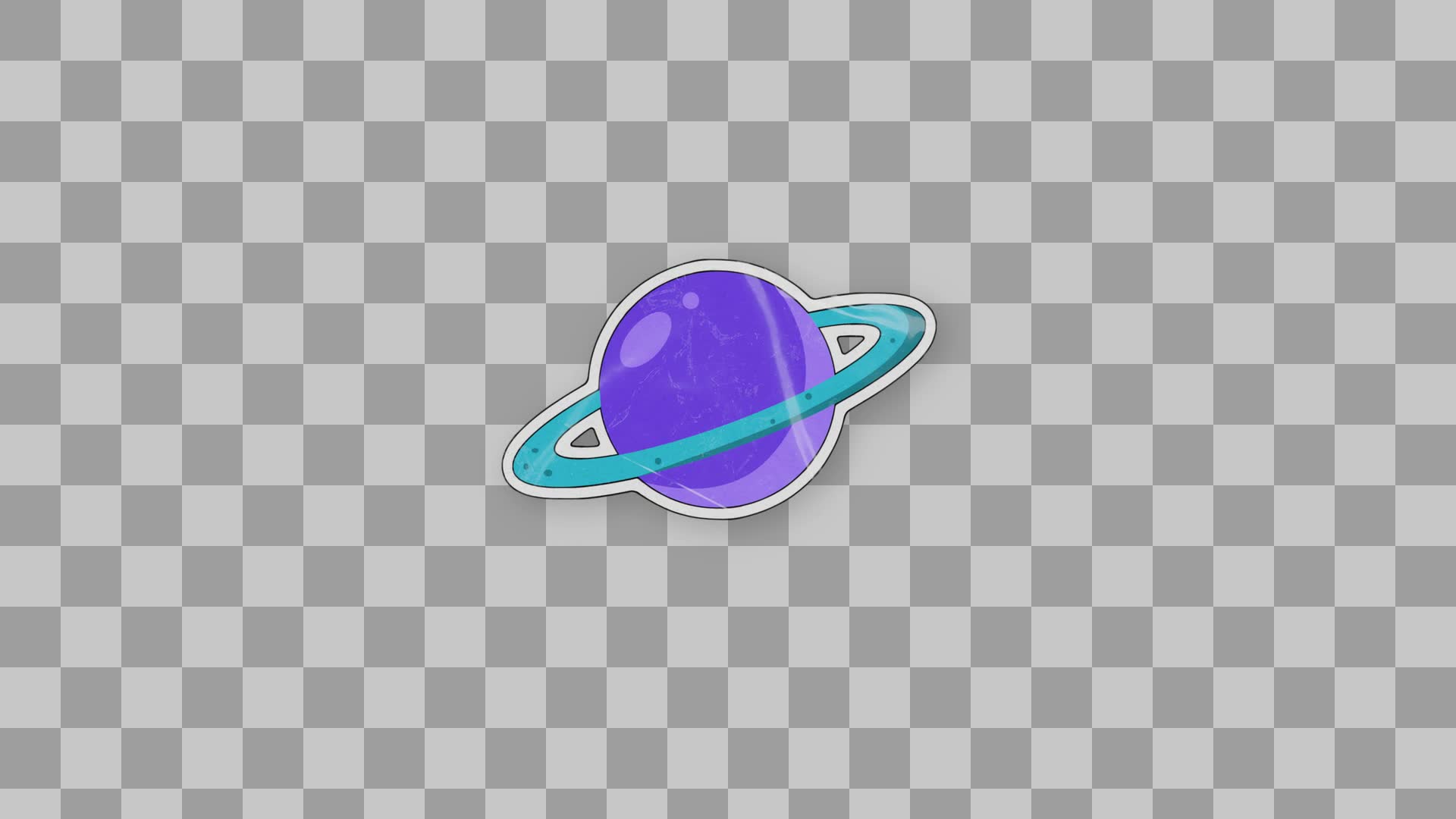 Purple Ringed Planet Sticker