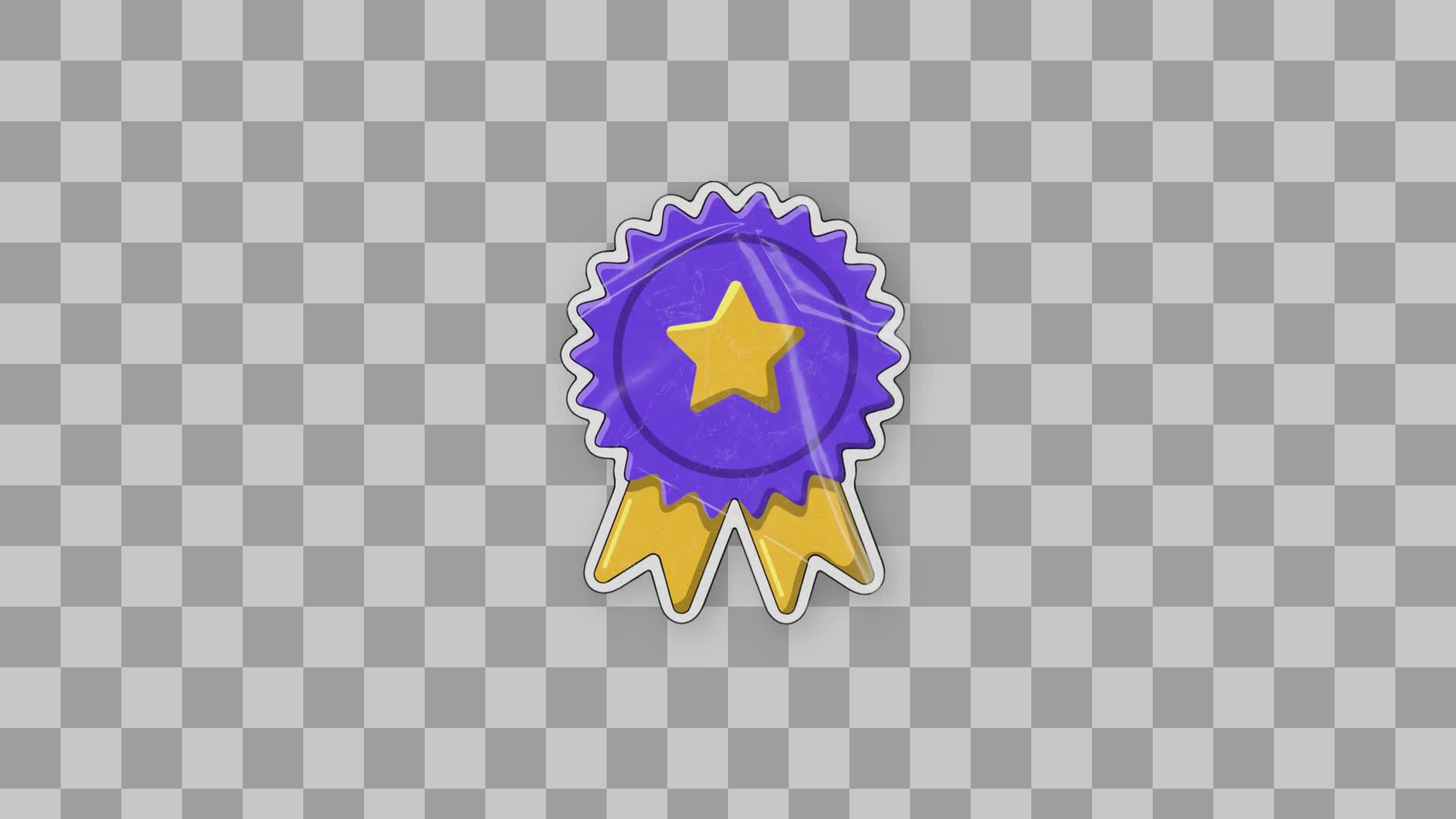 Purple Star Ribbon Rosette Sticker