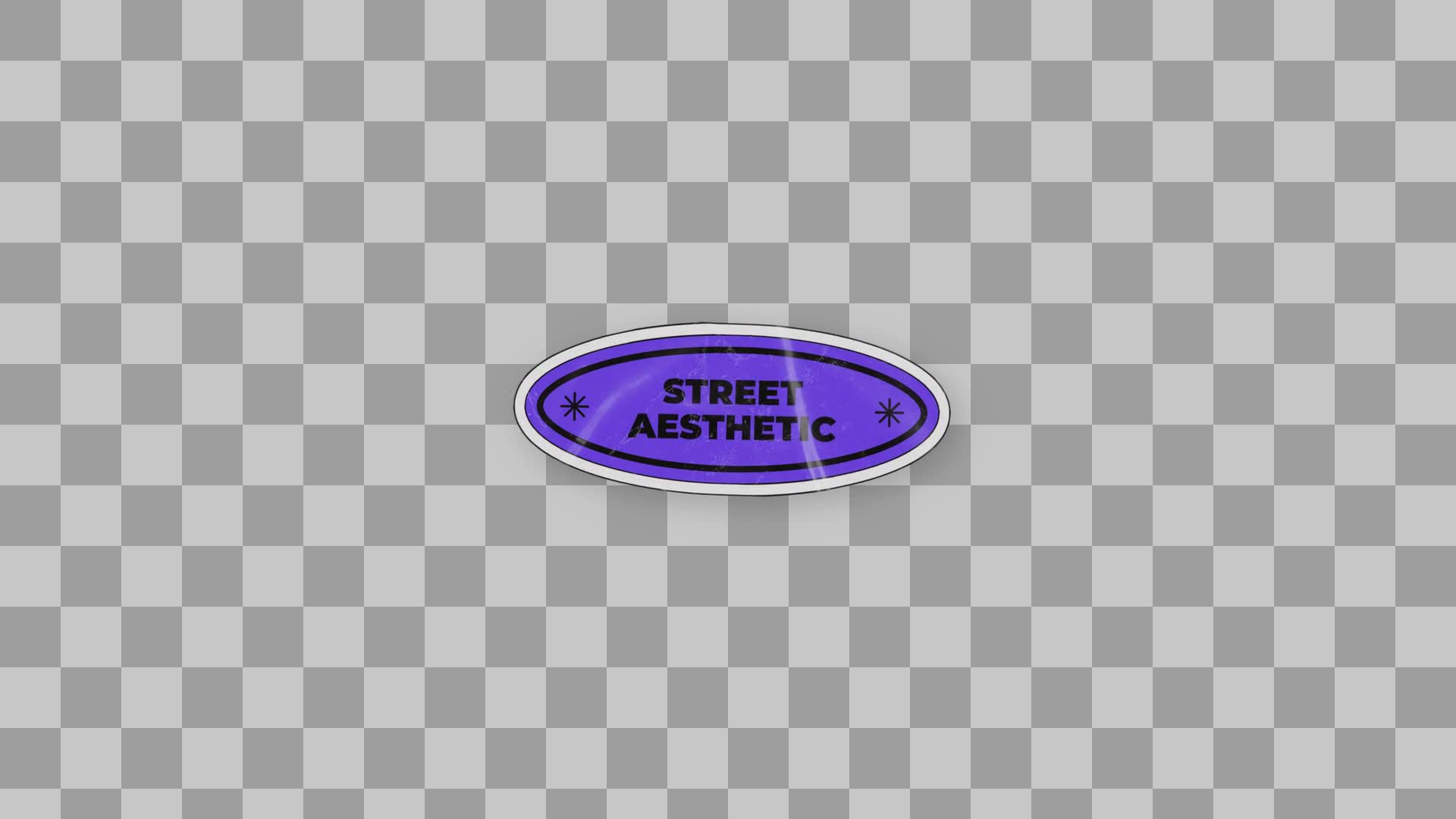 Purple Street Aesthetic Badge Sticker