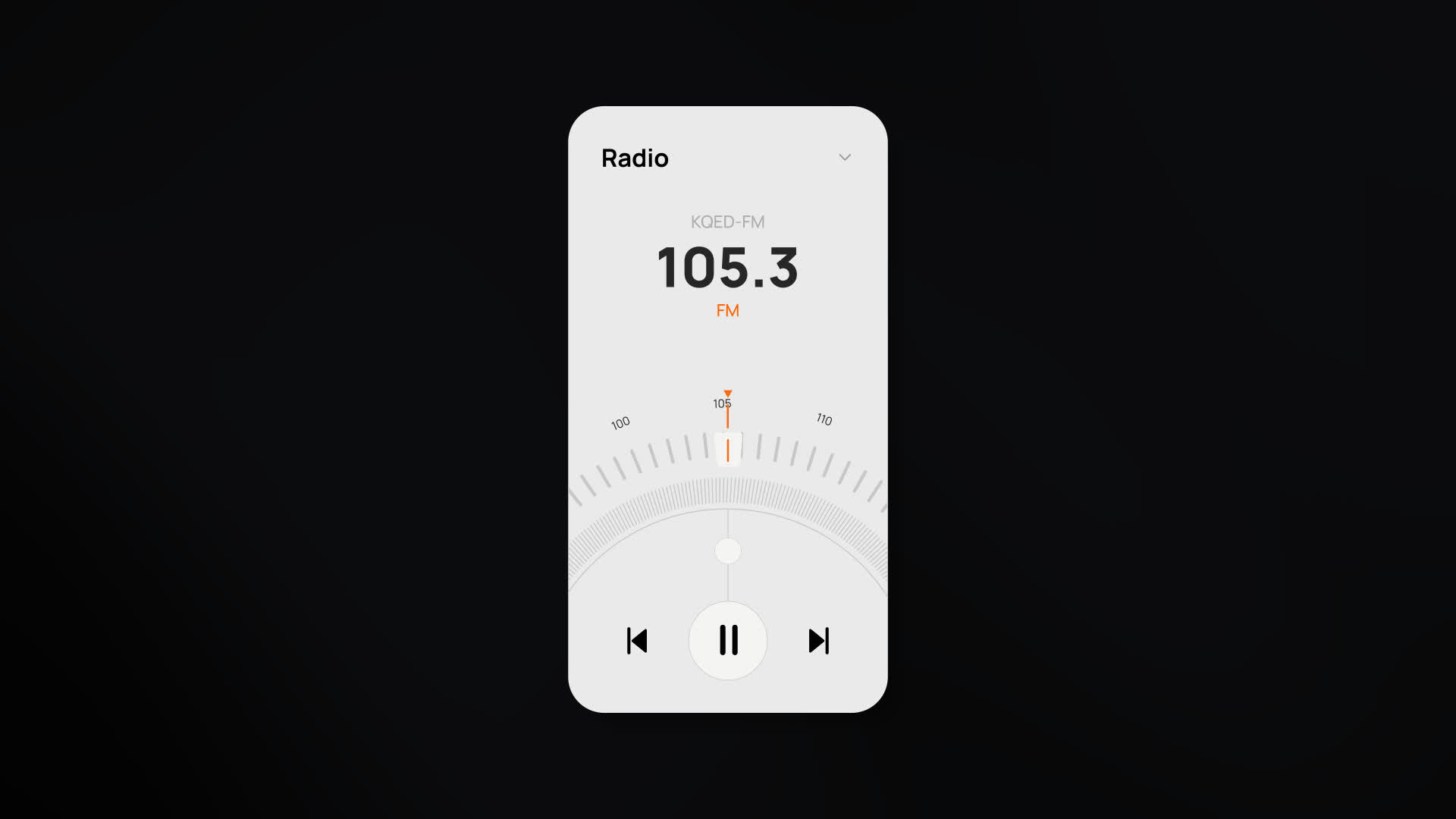 Radio App Screen With Radial Frequency