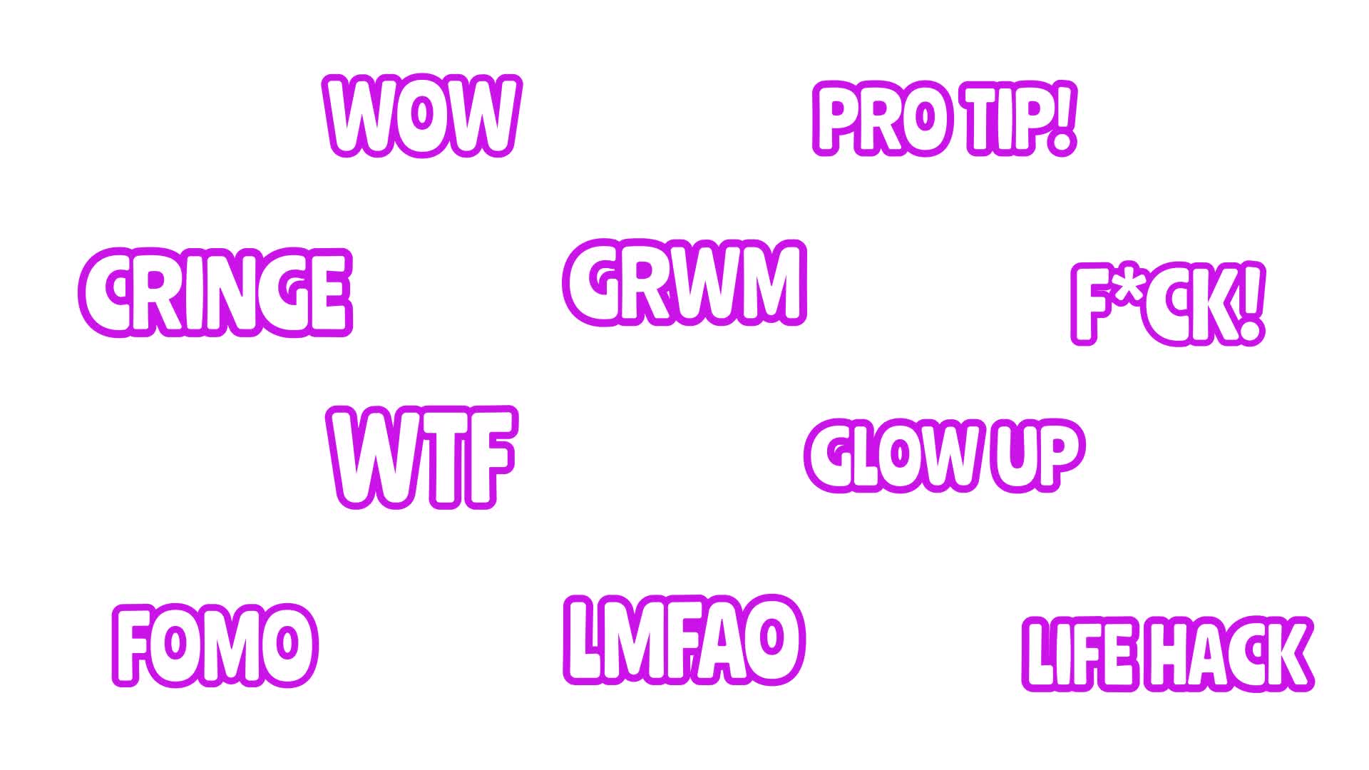 Reactions Slang Bouncy Bubble Animations