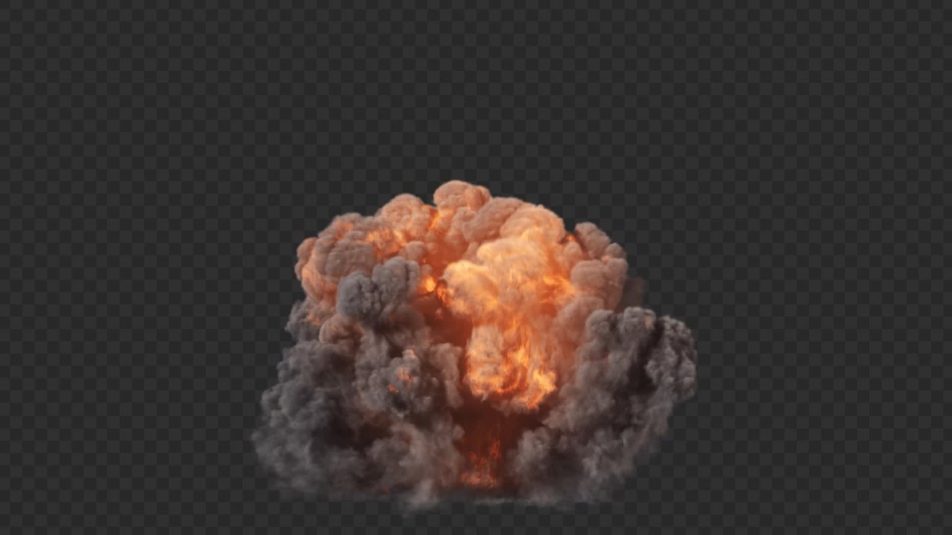 Realistic Fireball Side View on Alpha