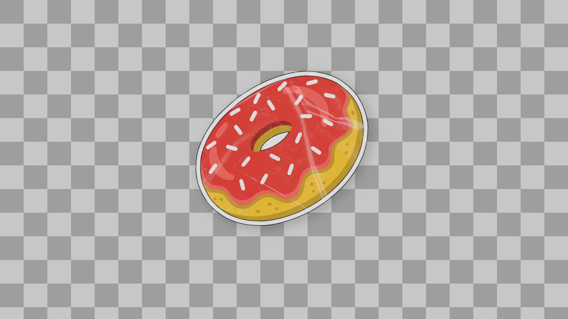 Red Glazed Sprinkle Donut Sticker